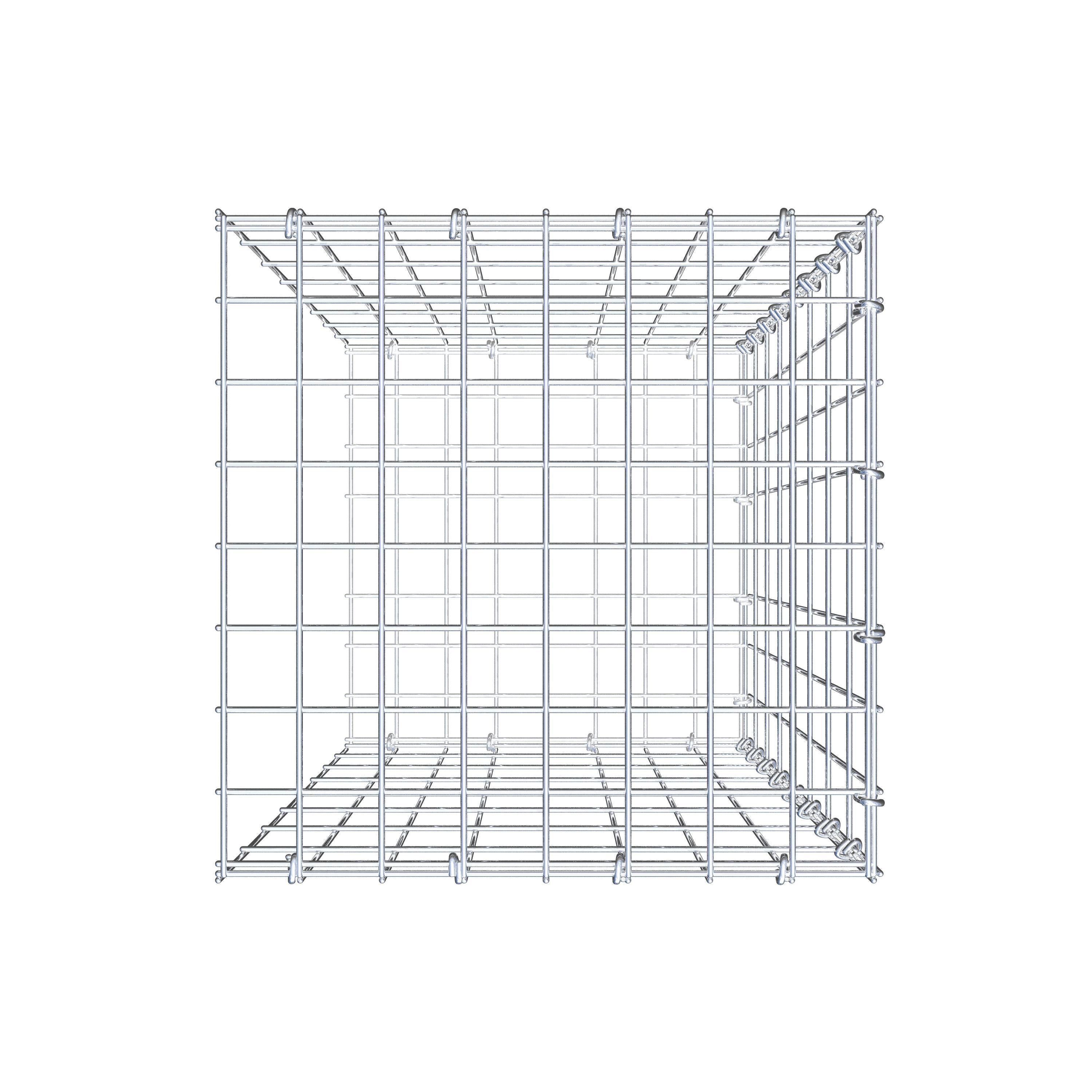 Mounted gabion type 2 80 cm x 40 cm x 40 cm, mesh size 5 cm x 10 cm, C-ring