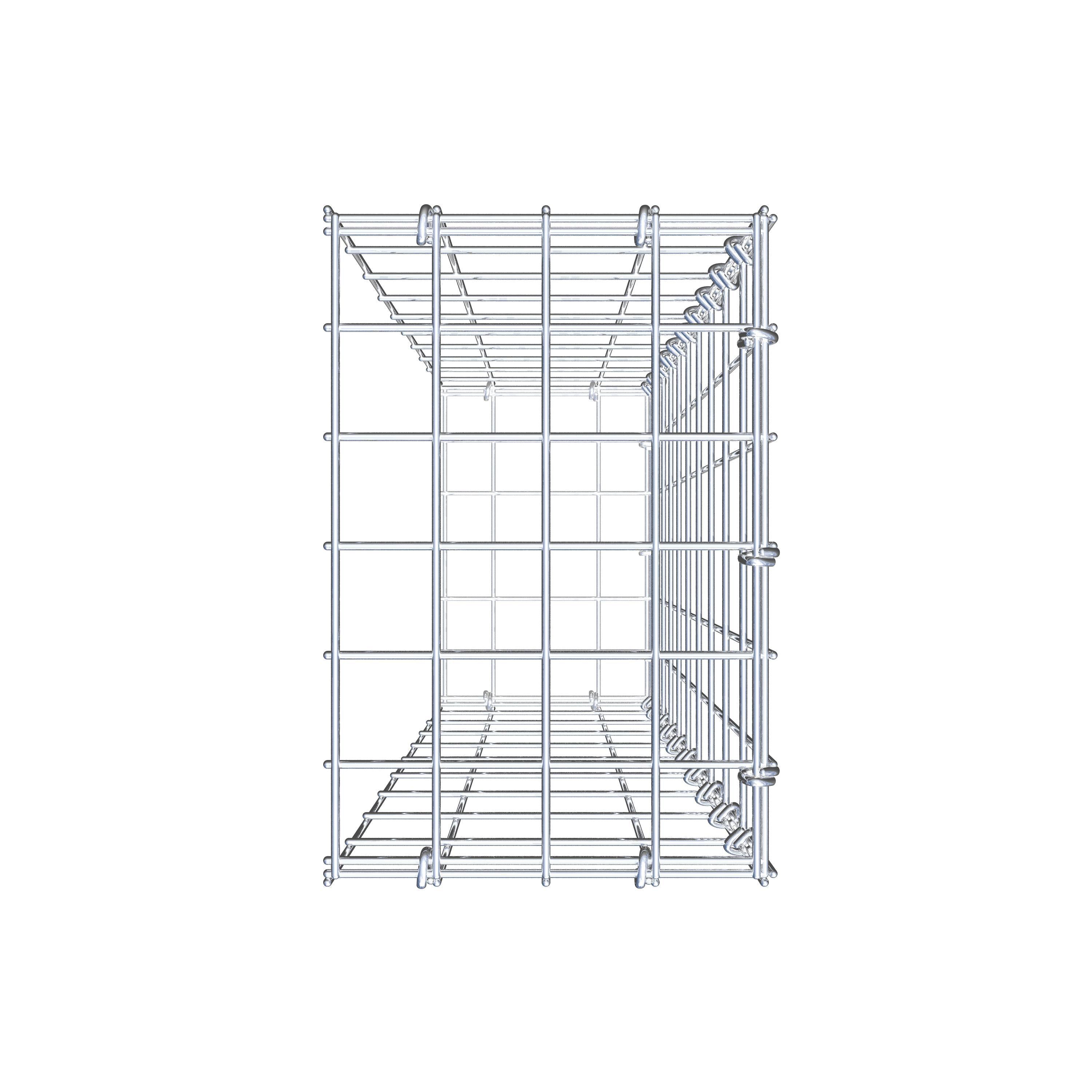 Monteret gabion type 2 100 cm x 20 cm x 30 cm, maskestørrelse 5 cm x 10 cm, C-ring