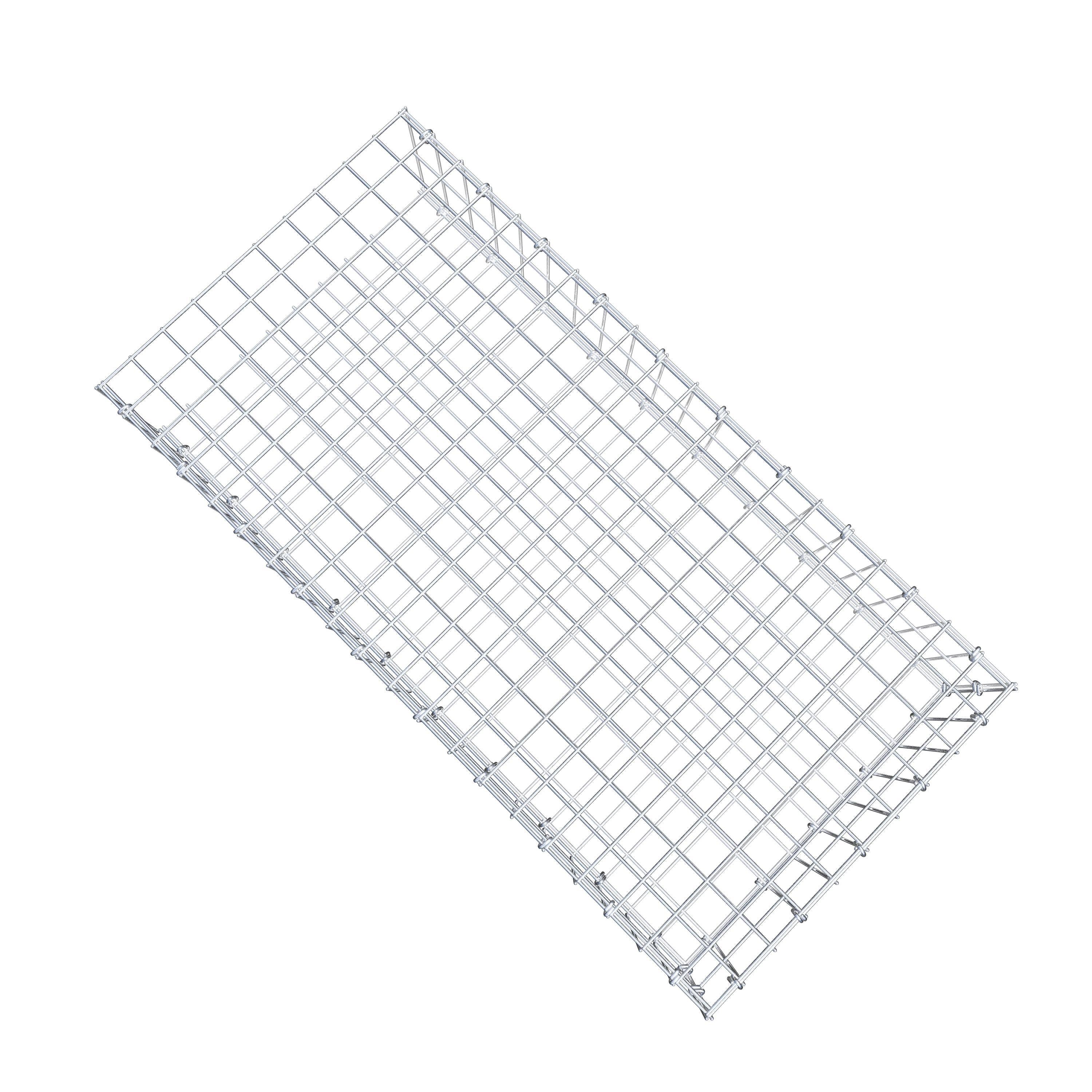 Monteret gabion type 2 100 cm x 20 cm x 50 cm, maskestørrelse 5 cm x 10 cm, C-ring