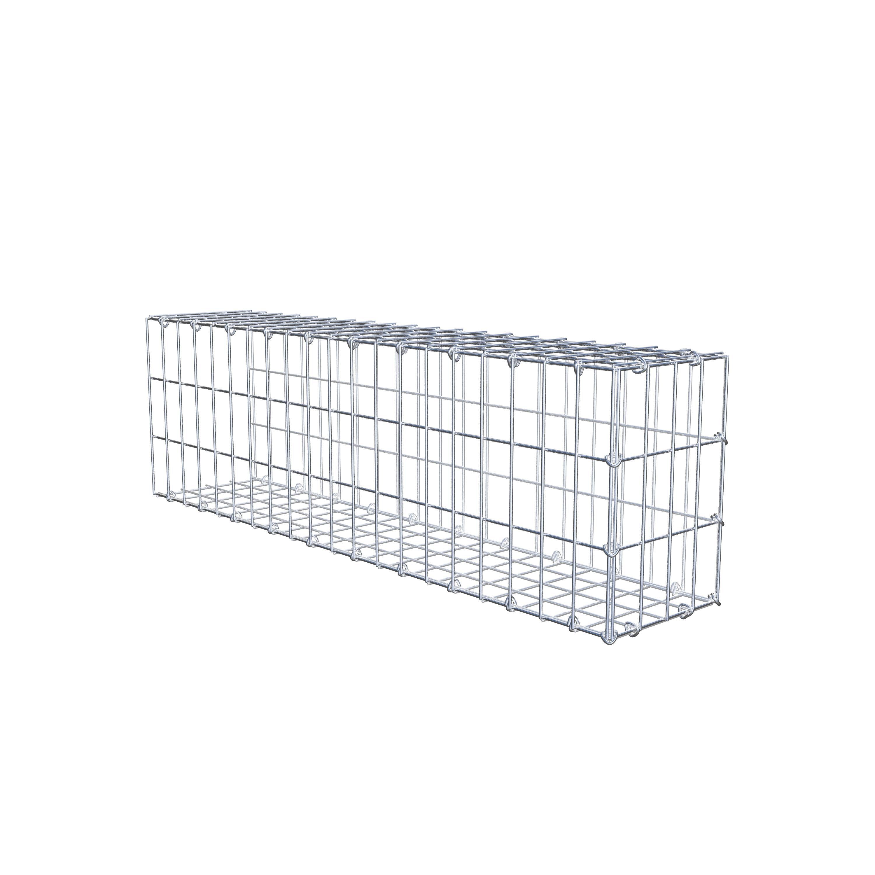 Monteret gabion type 2 100 cm x 30 cm x 20 cm, maskestørrelse 5 cm x 10 cm, C-ring