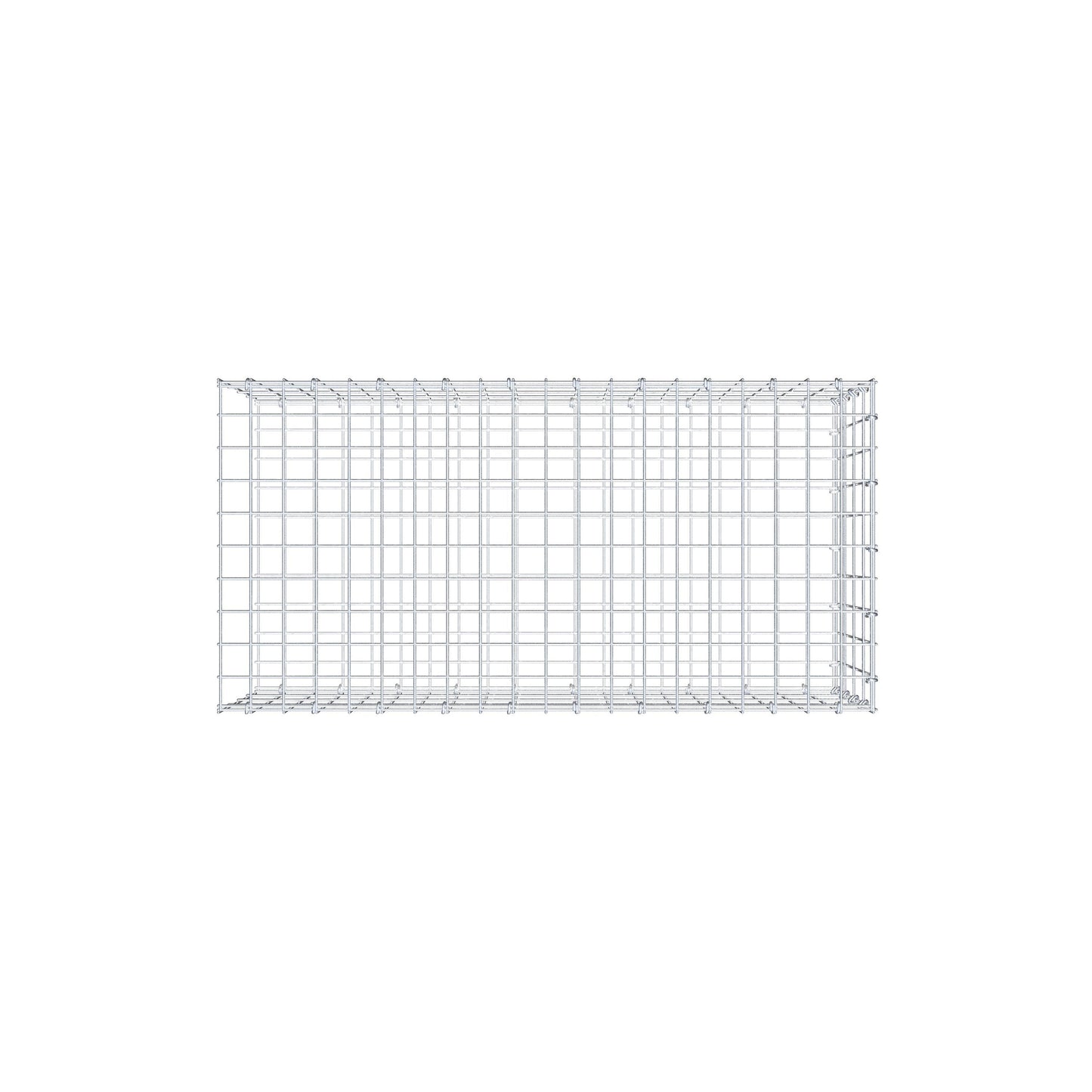 Mounted gabion type 2 100 cm x 40 cm x 50 cm, mesh size 5 cm x 10 cm, C-ring
