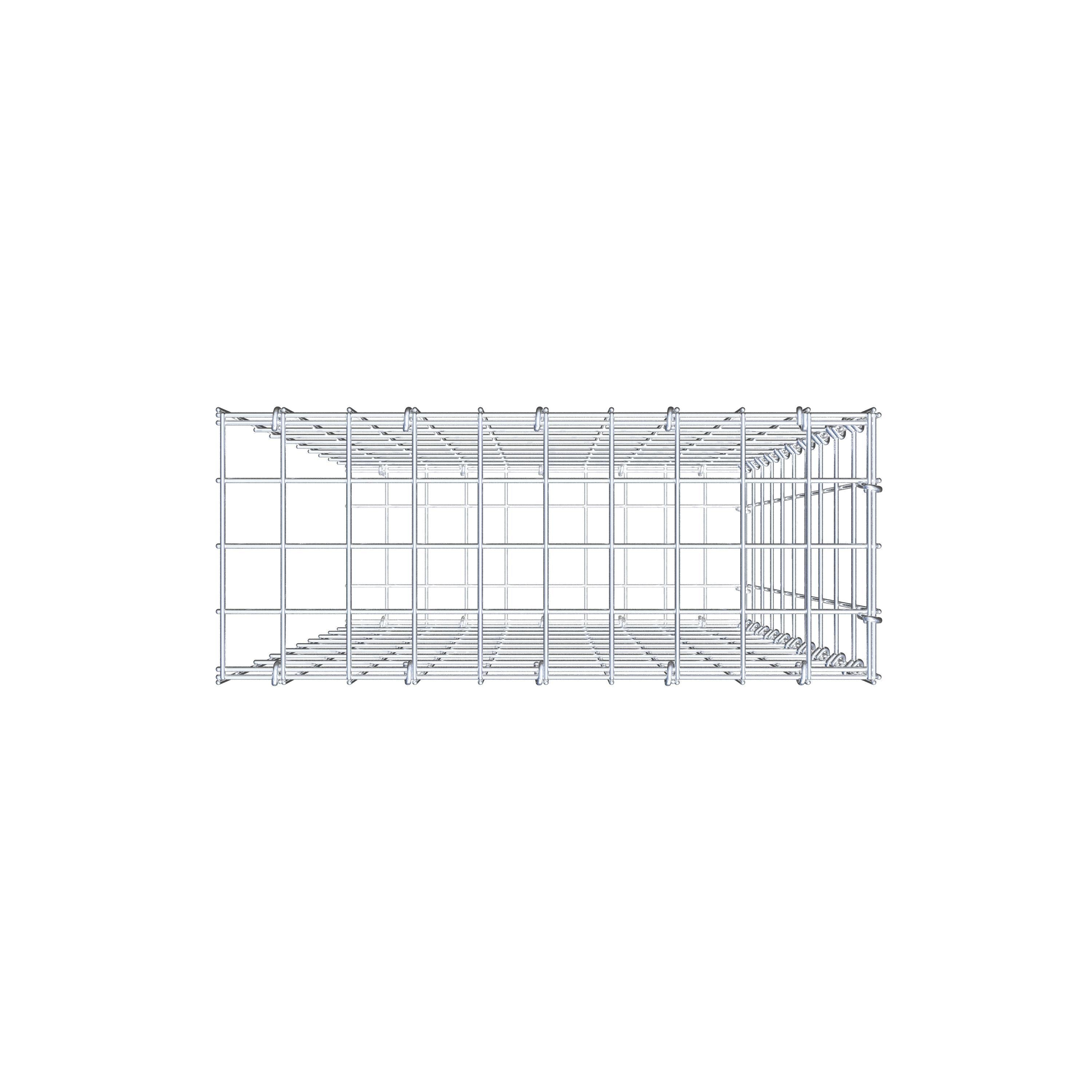 Monteret gabion type 2 100 cm x 50 cm x 20 cm, maskestørrelse 5 cm x 10 cm, C-ring