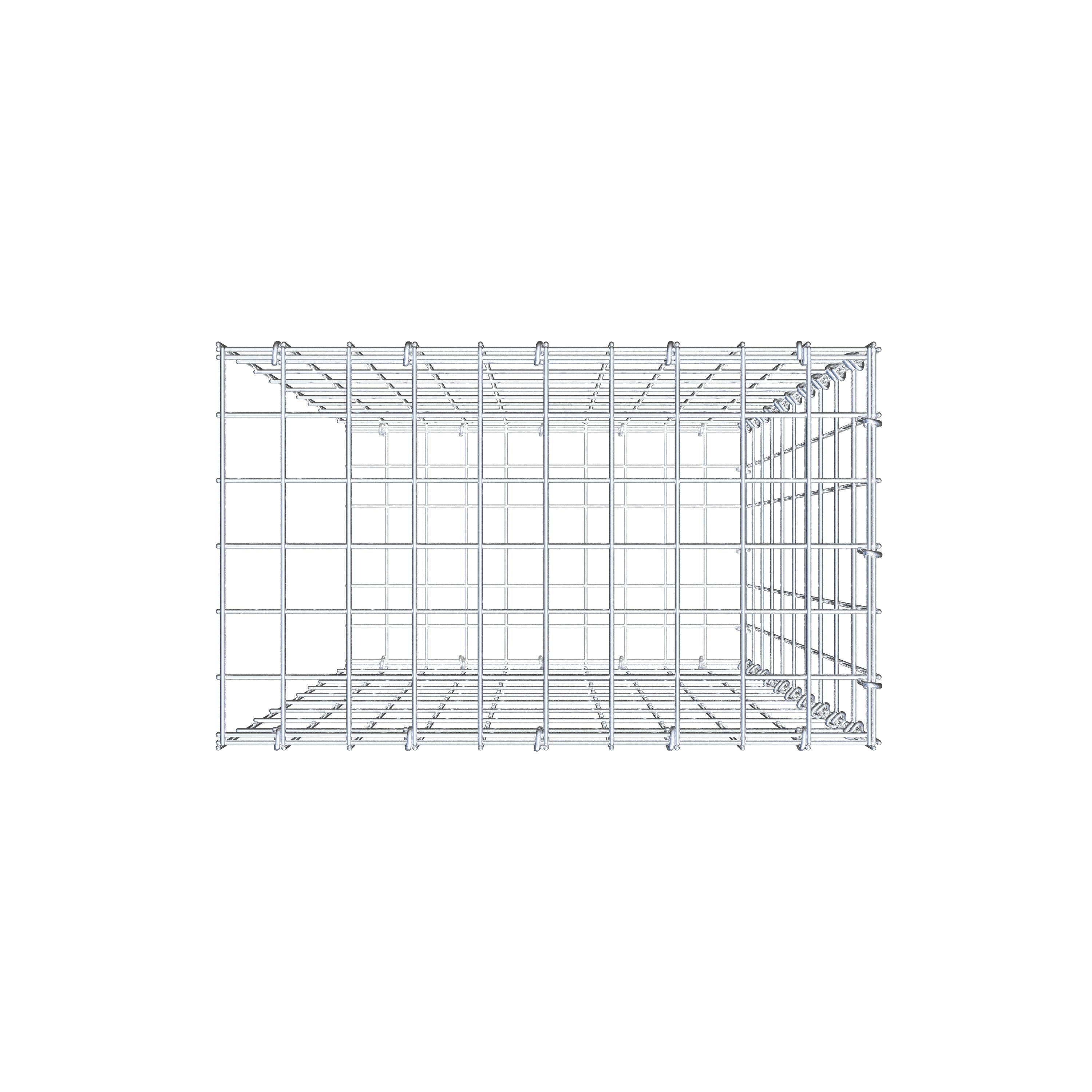 Mounted gabion type 2 100 cm x 50 cm x 30 cm, mesh size 5 cm x 10 cm, C-ring