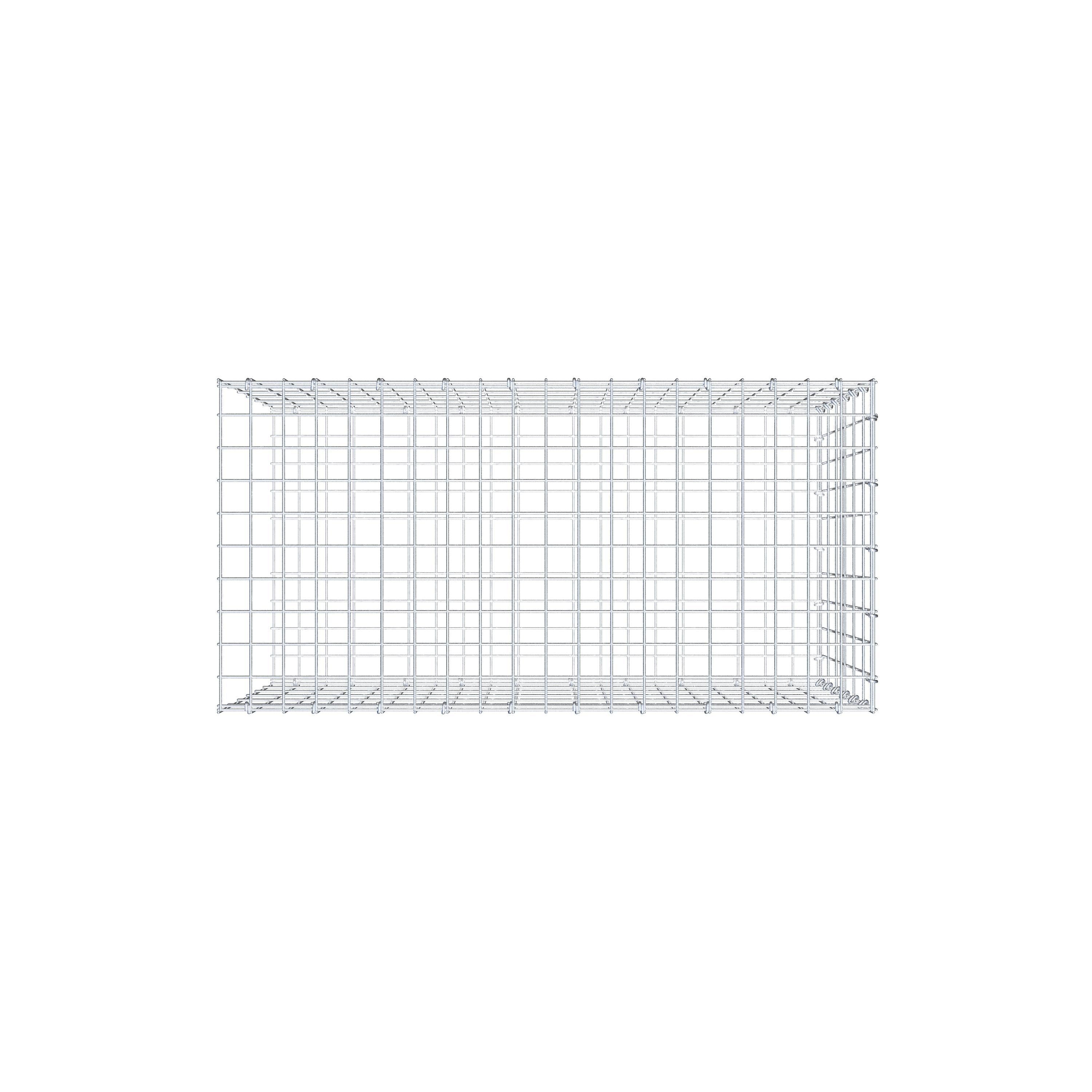 Monteret gabion type 2 100 cm x 60 cm x 50 cm, maskestørrelse 5 cm x 10 cm, C-ring