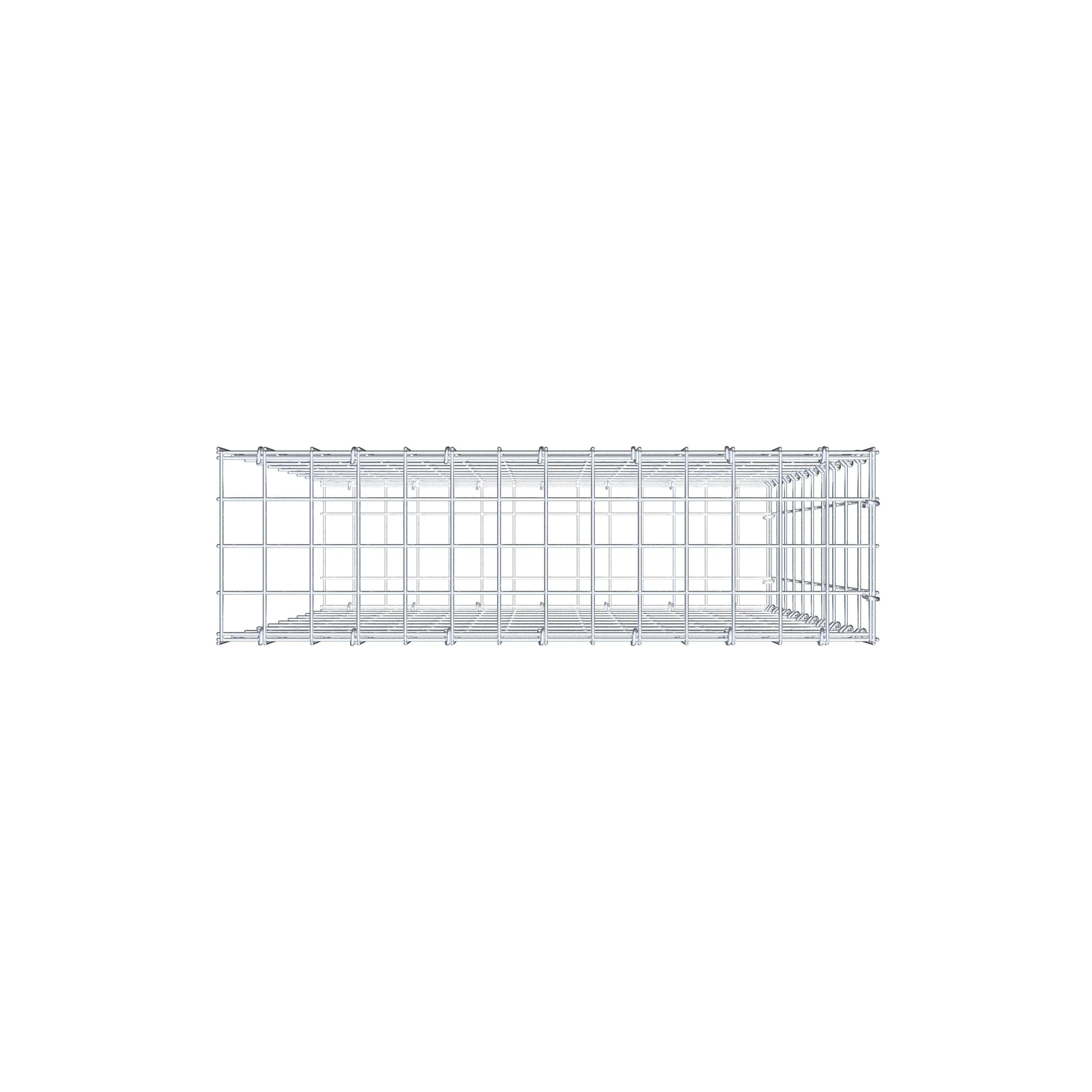 Monteret gabion type 2 100 cm x 70 cm x 20 cm, maskestørrelse 5 cm x 10 cm, C-ring
