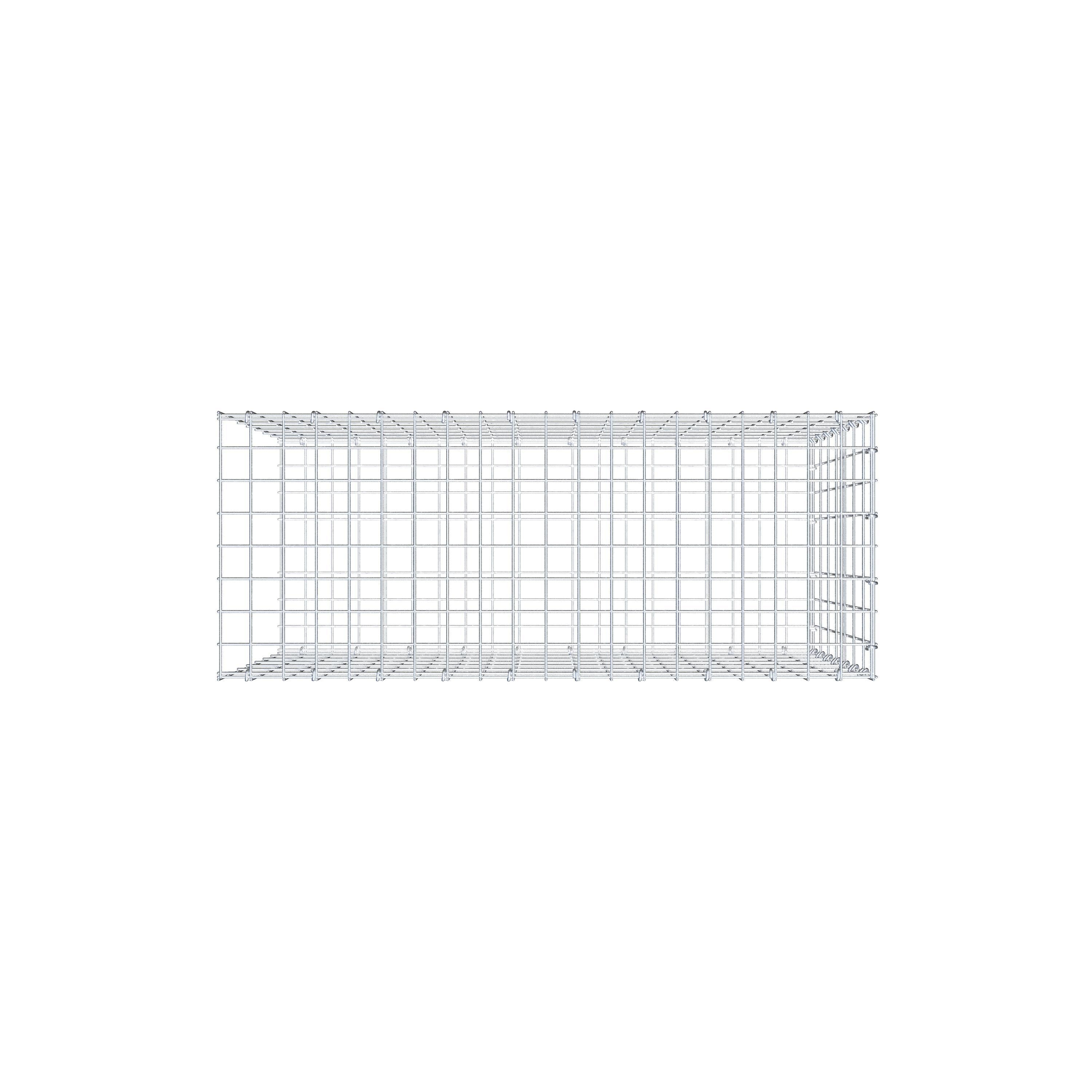 Mounted gabion type 2 100 cm x 70 cm x 40 cm, mesh size 5 cm x 10 cm, C-ring