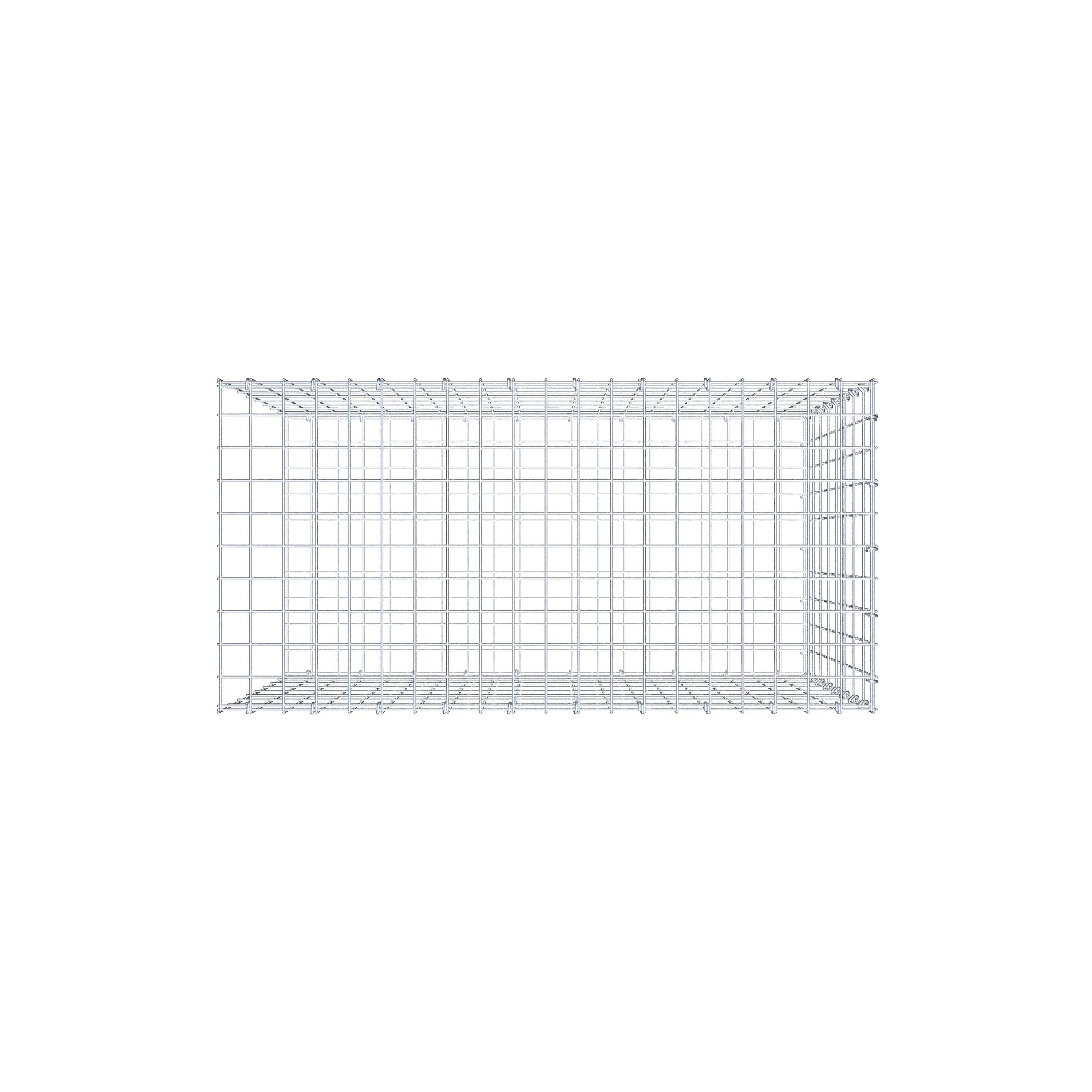 Monteret gabion type 2 100 cm x 80 cm x 50 cm, maskestørrelse 5 cm x 10 cm, C-ring