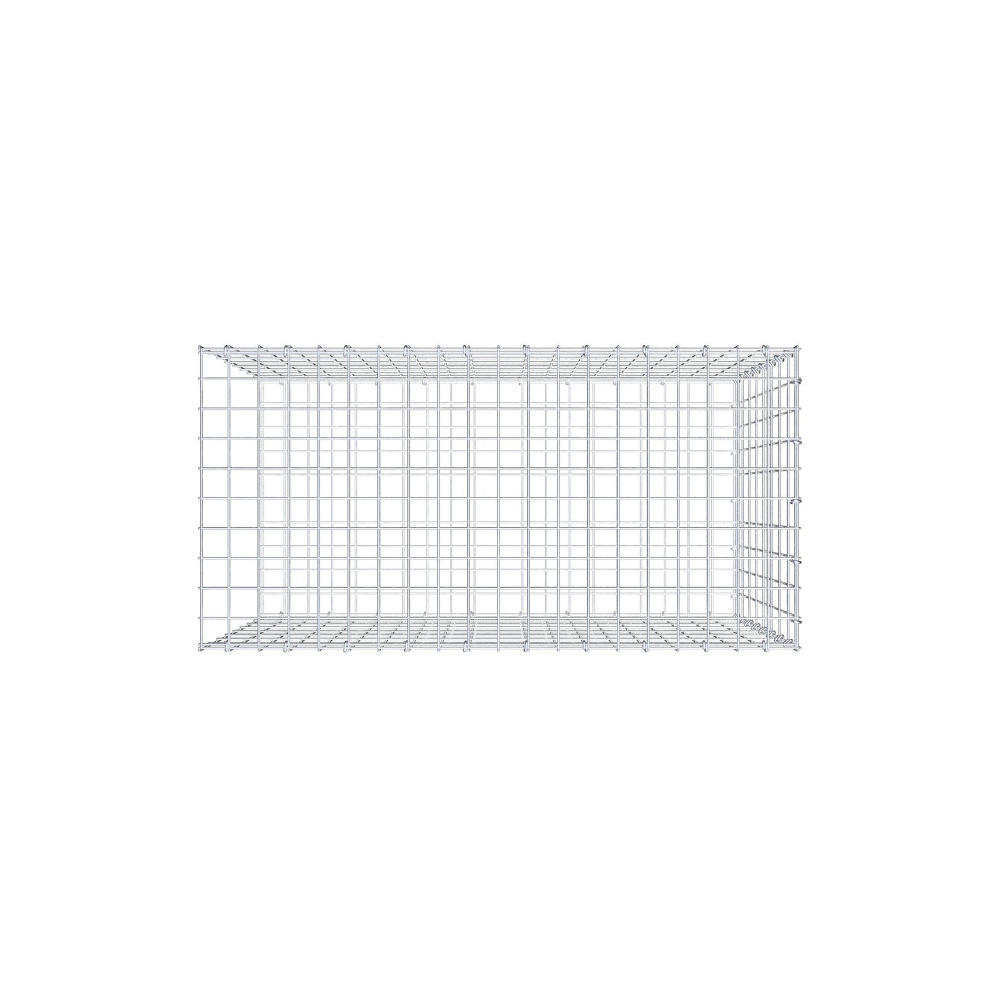 Monteret gabion type 2 100 cm x 80 cm x 50 cm, maskestørrelse 5 cm x 10 cm, C-ring