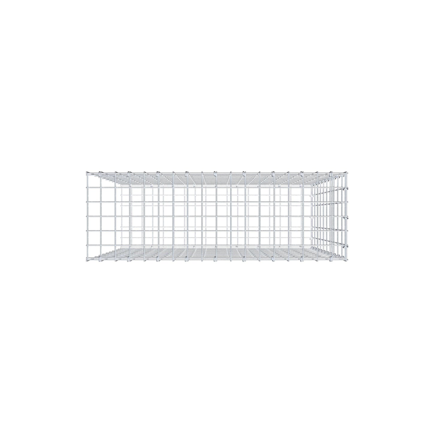 Mounted gabion type 2 100 cm x 90 cm x 30 cm, mesh size 5 cm x 10 cm, C-ring
