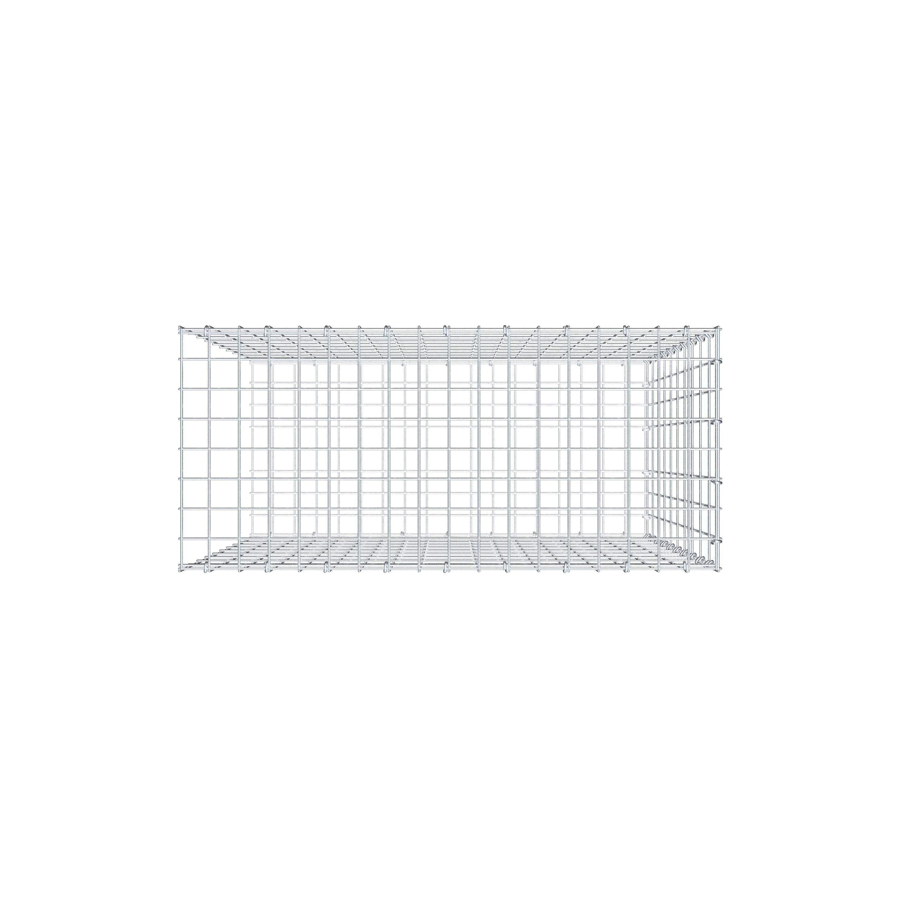 Opzetpaal type 2 100 cm x 90 cm x 40 cm, maaswijdte 5 cm x 10 cm, C-ring