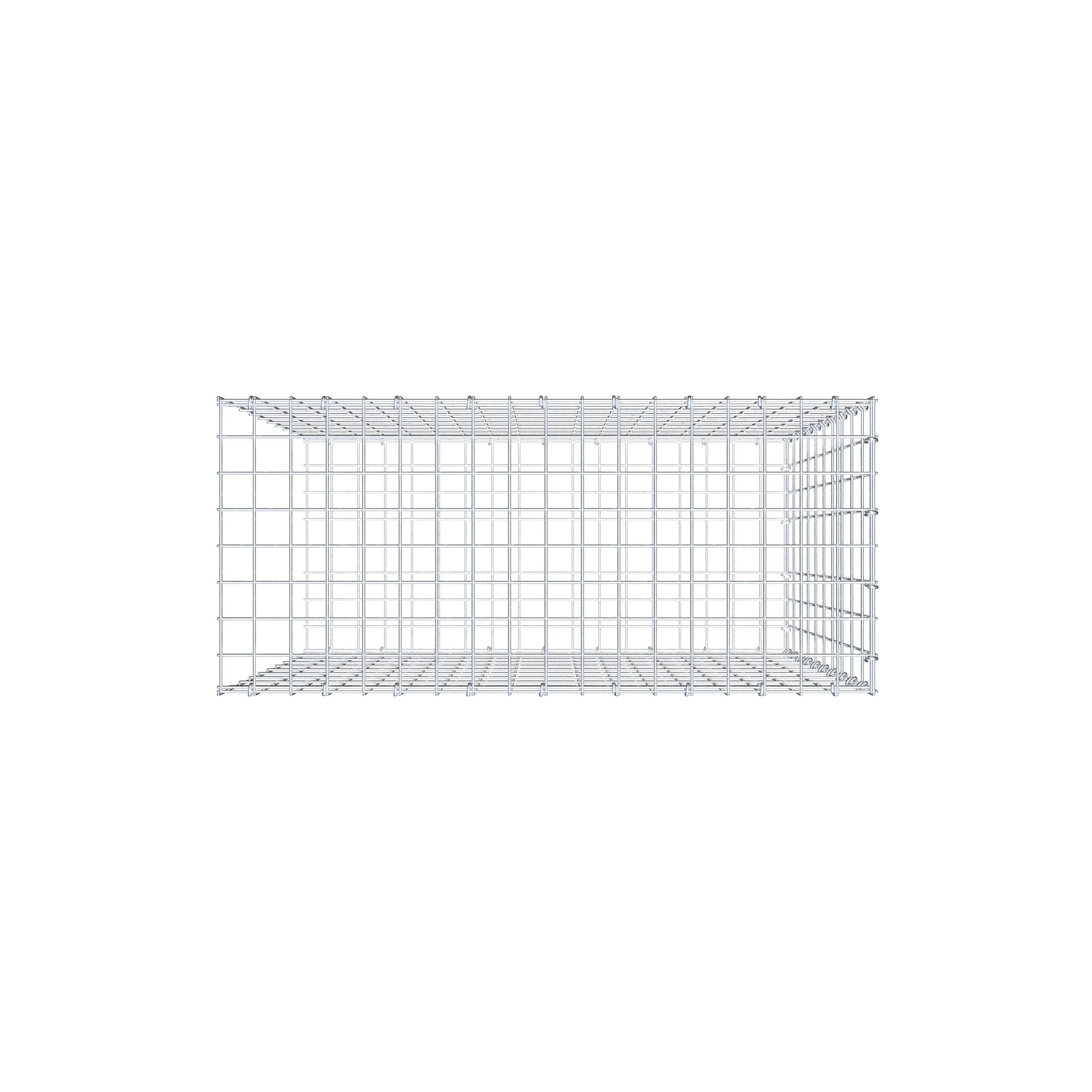 Mounted gabion type 2 100 cm x 90 cm x 40 cm, mesh size 5 cm x 10 cm, C-ring