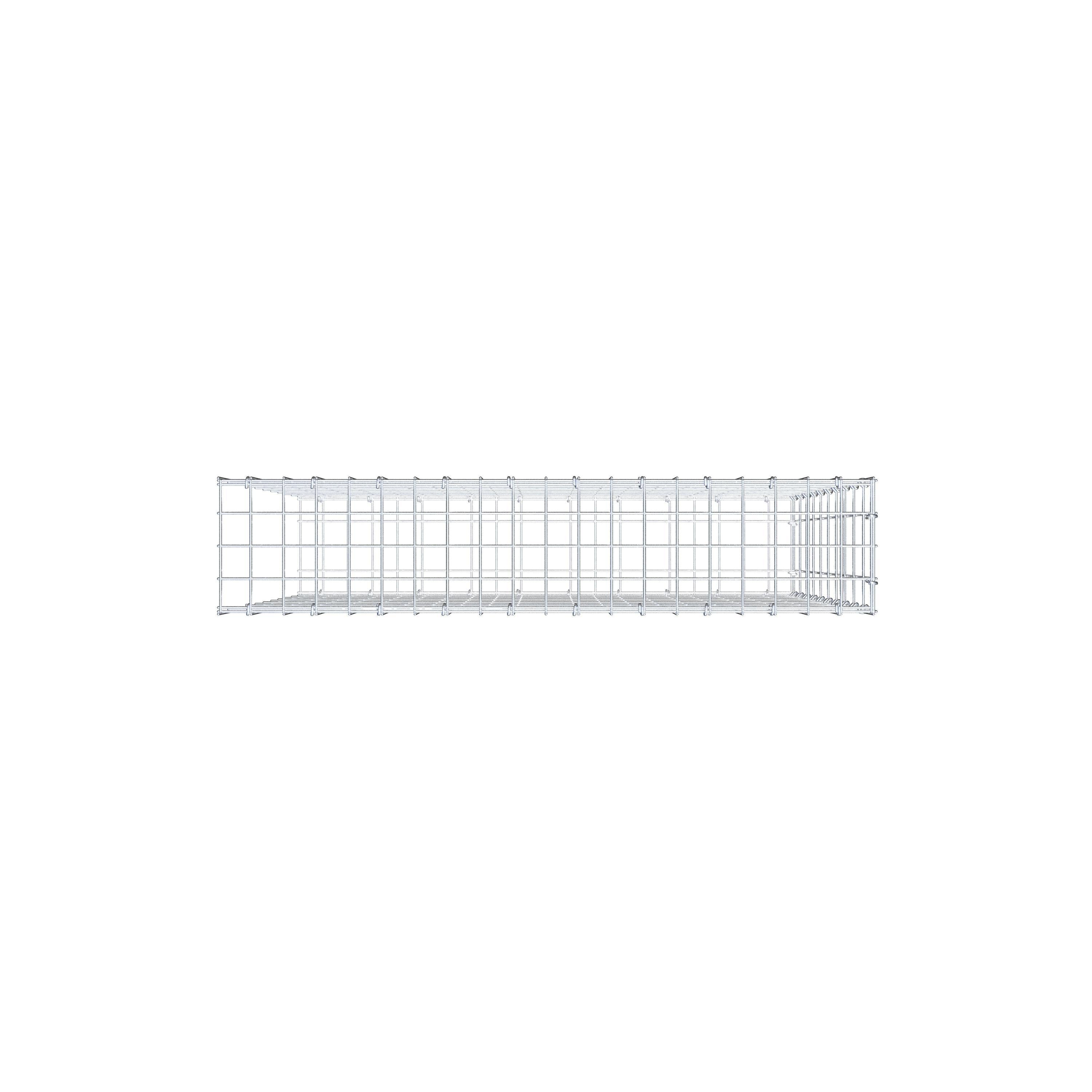 Mounted gabion type 2 100 cm x 100 cm x 20 cm, mesh size 5 cm x 10 cm, C-ring