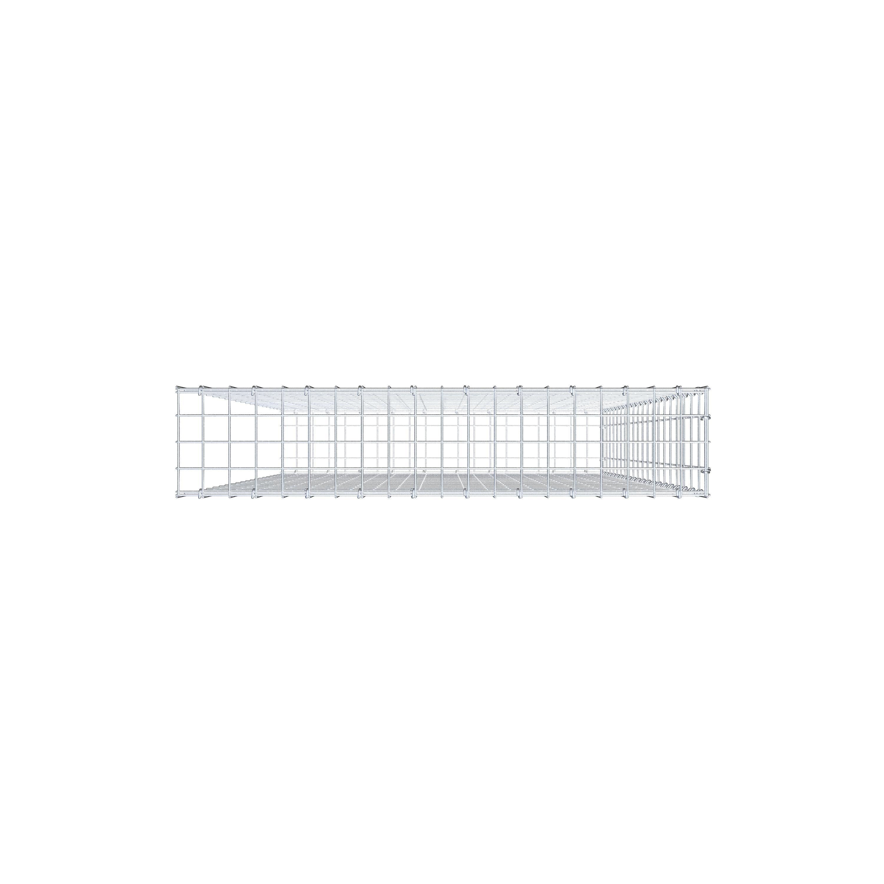 Mounted gabion type 2 200 cm x 100 cm x 20 cm, mesh size 5 cm x 10 cm, C-ring