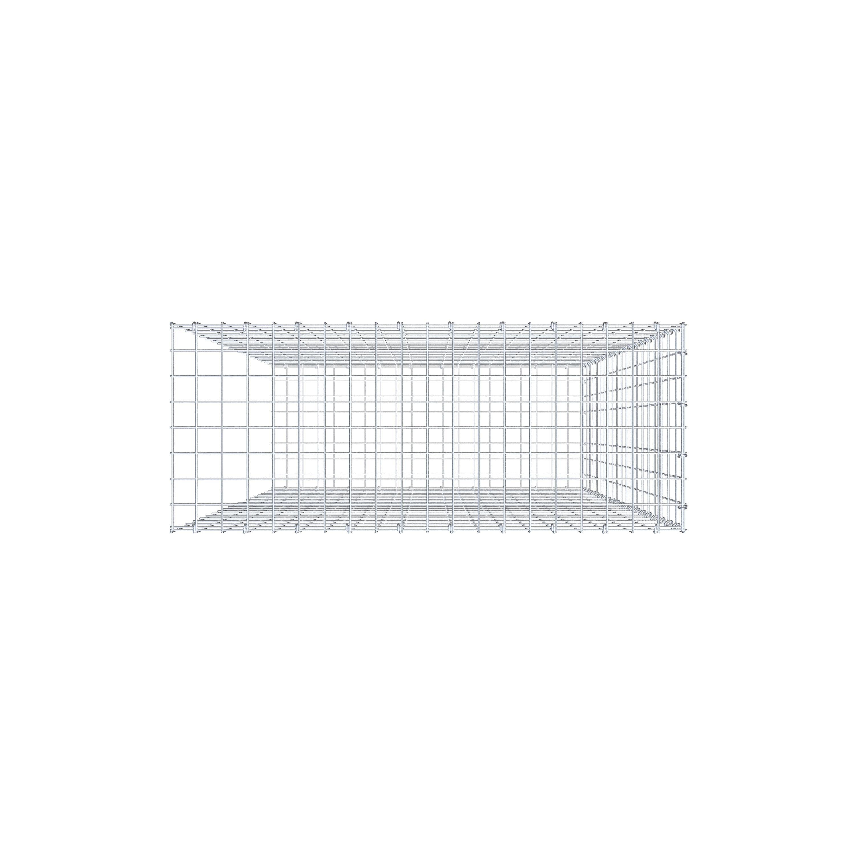 Monteret gabion type 2 200 cm x 100 cm x 40 cm, maskestørrelse 5 cm x 10 cm, C-ring