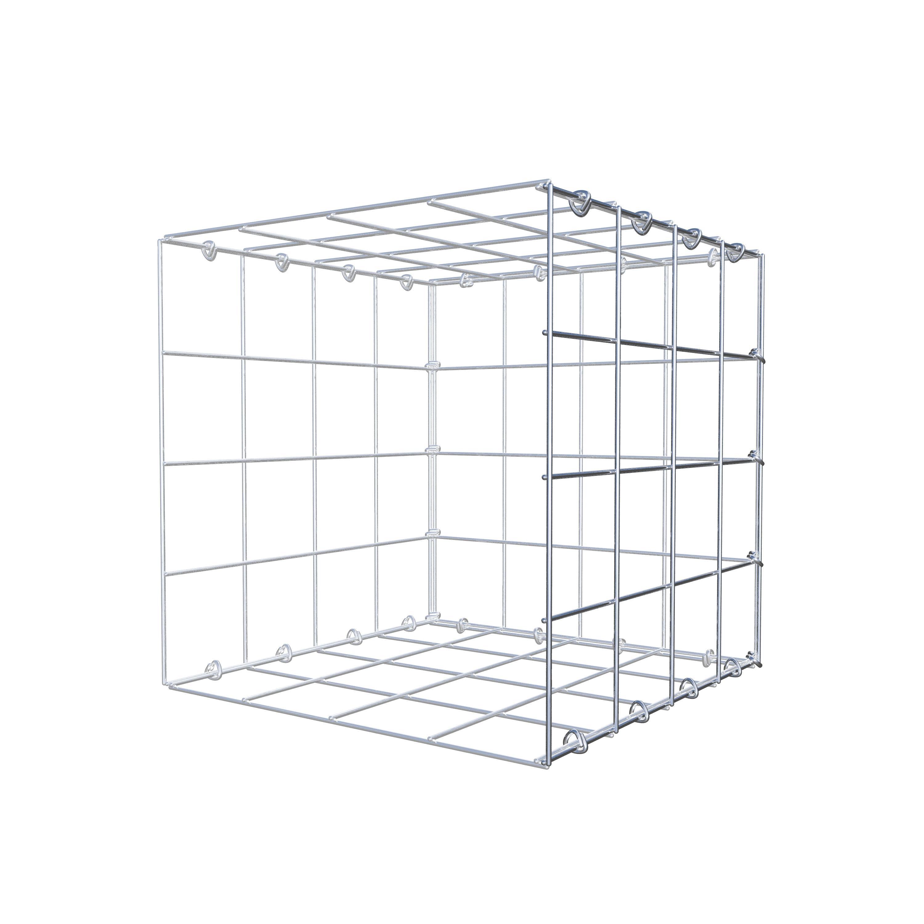 Mounted gabion type 2 40 cm x 40 cm x 40 cm (L x H x D), mesh size 10 cm x 10 cm, C-ring