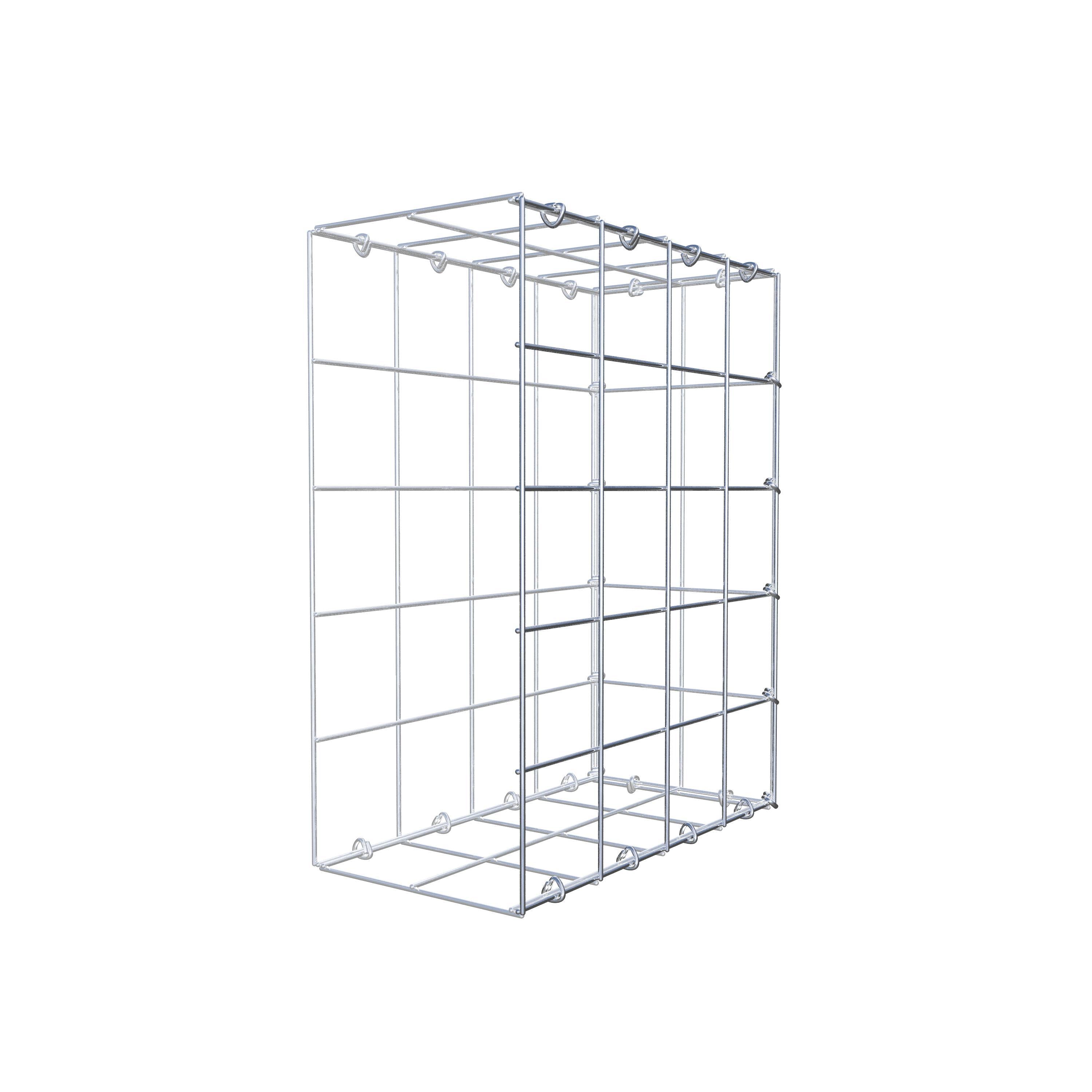 Mounted gabion type 2 50 cm x 40 cm x 20 cm (L x H x D), mesh size 10 cm x 10 cm, C-ring