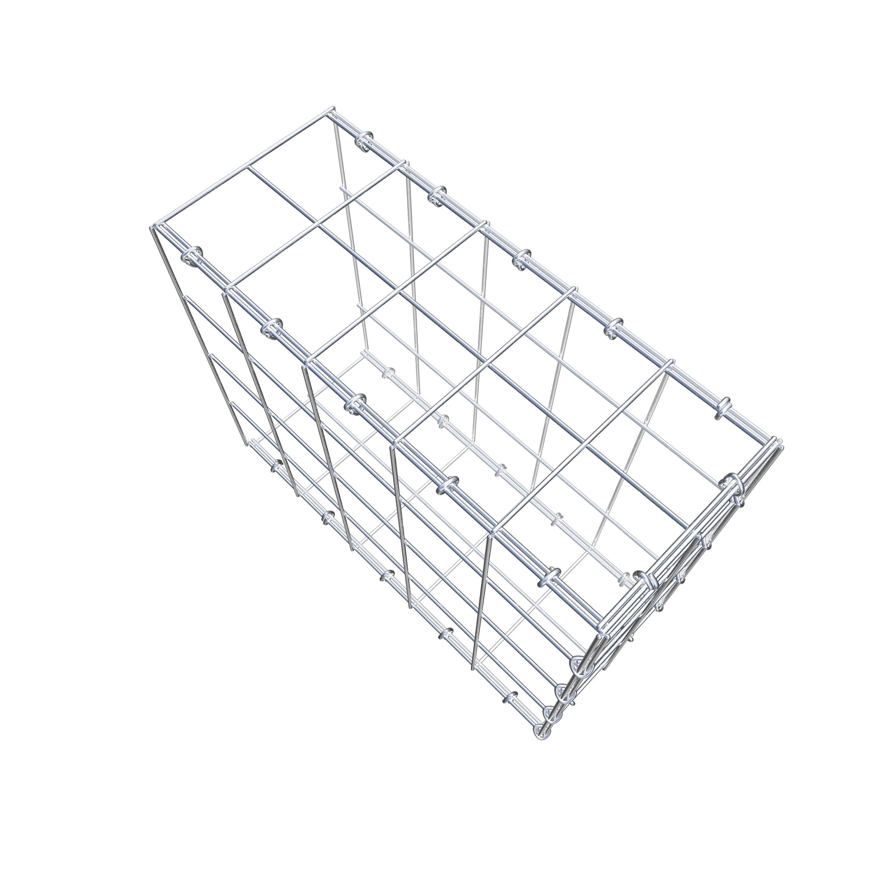 Mounted gabion type 2 50 cm x 40 cm x 20 cm (L x H x D), mesh size 10 cm x 10 cm, C-ring