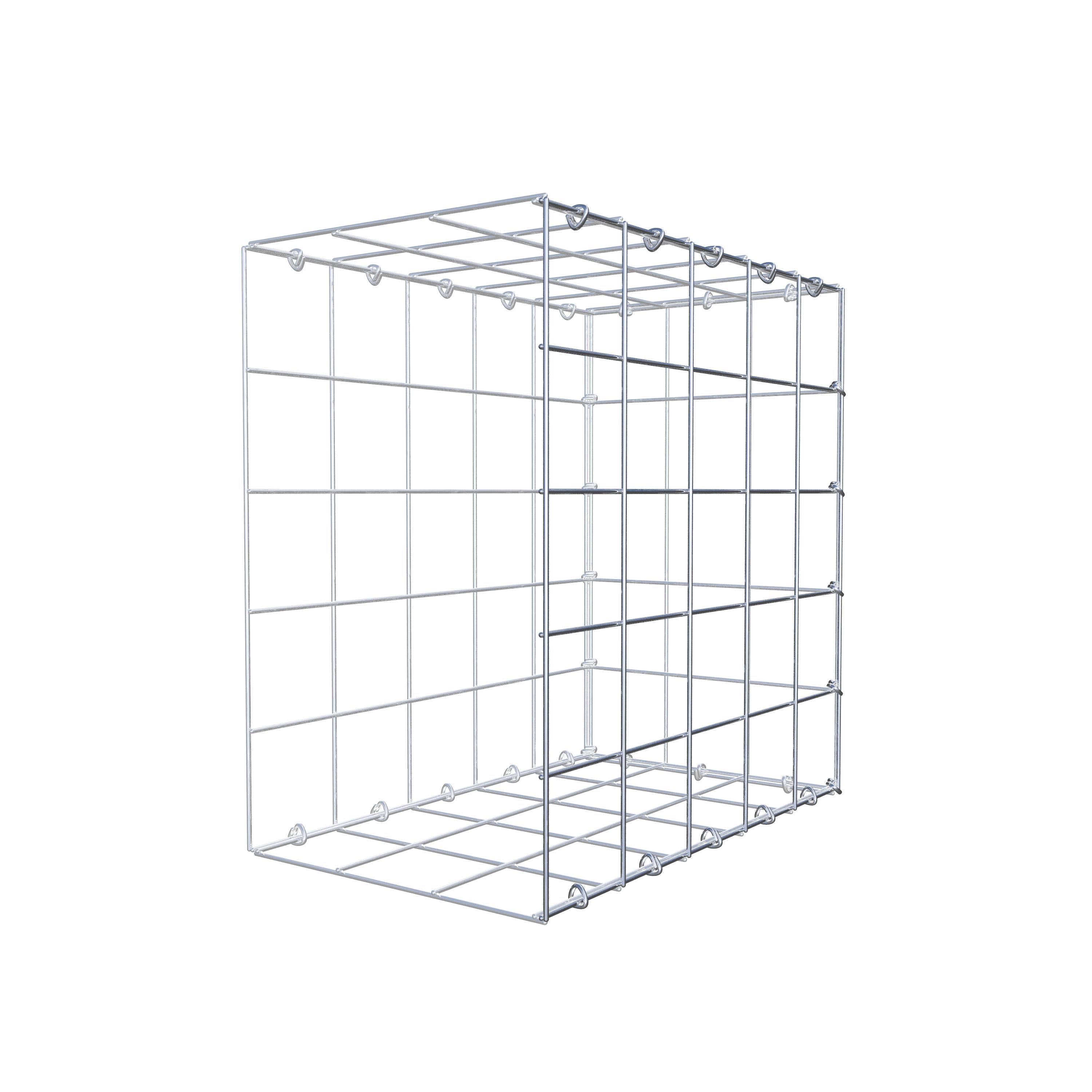 Monteret gabion type 2 50 cm x 50 cm x 30 cm (L x H x D), maskestørrelse 10 cm x 10 cm, C-ring