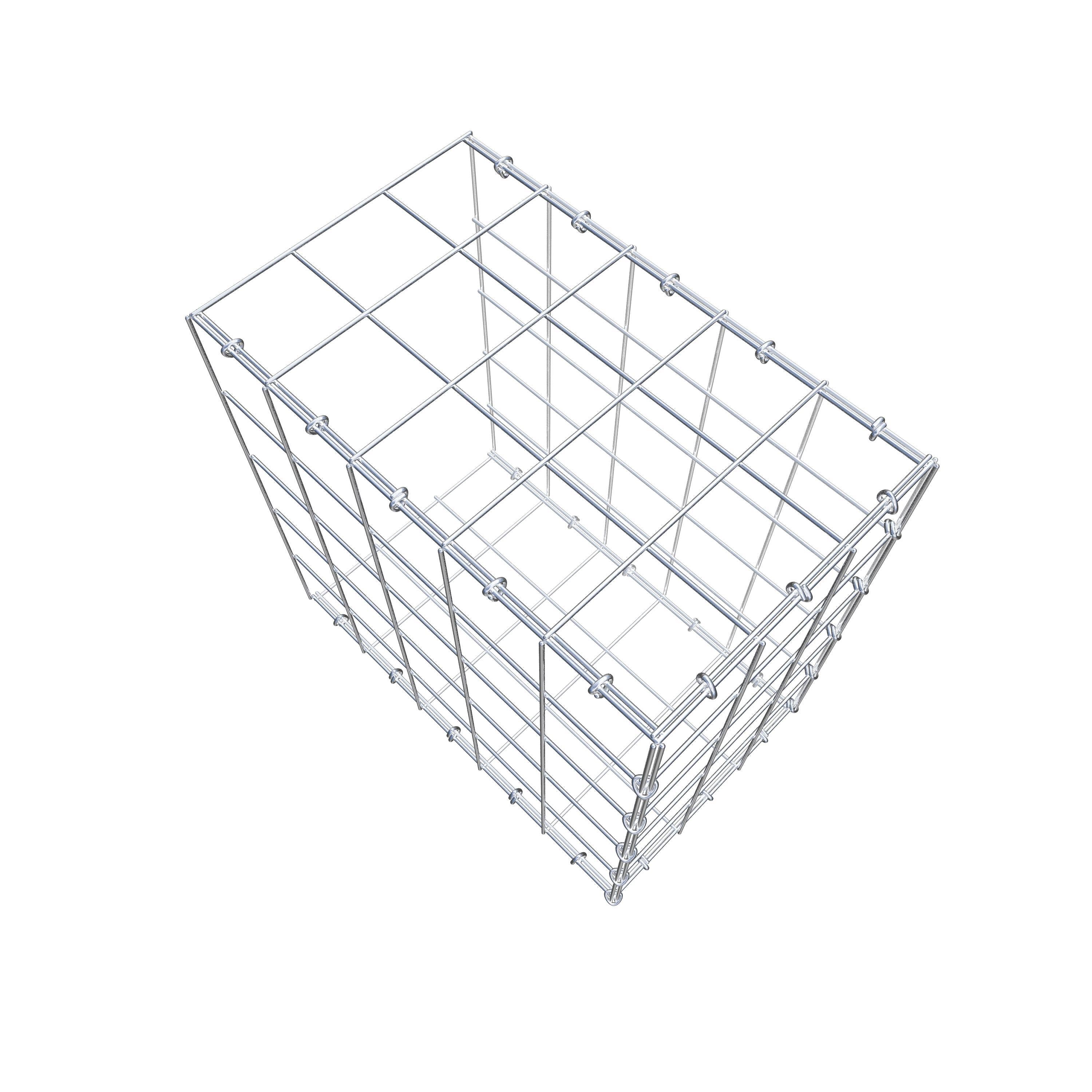 Monteret gabion type 2 50 cm x 50 cm x 30 cm (L x H x D), maskestørrelse 10 cm x 10 cm, C-ring