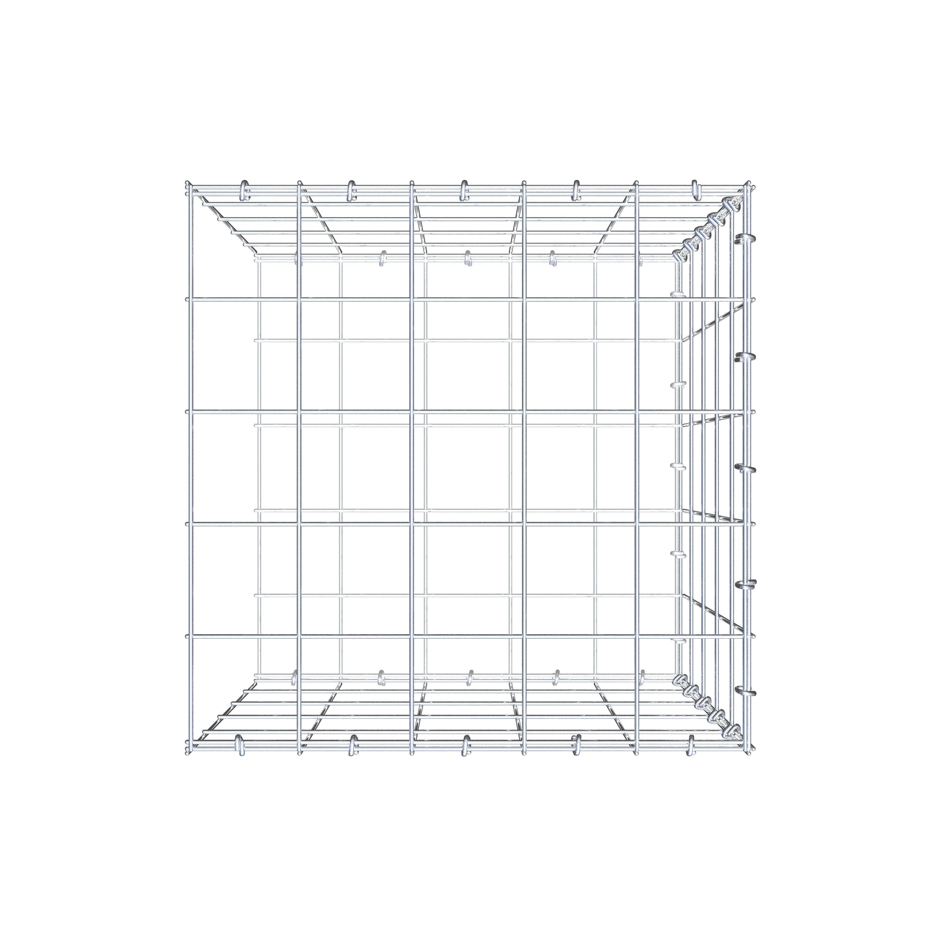 Monteret gabion type 2 50 cm x 50 cm x 50 cm (L x H x D), maskestørrelse 10 cm x 10 cm, C-ring