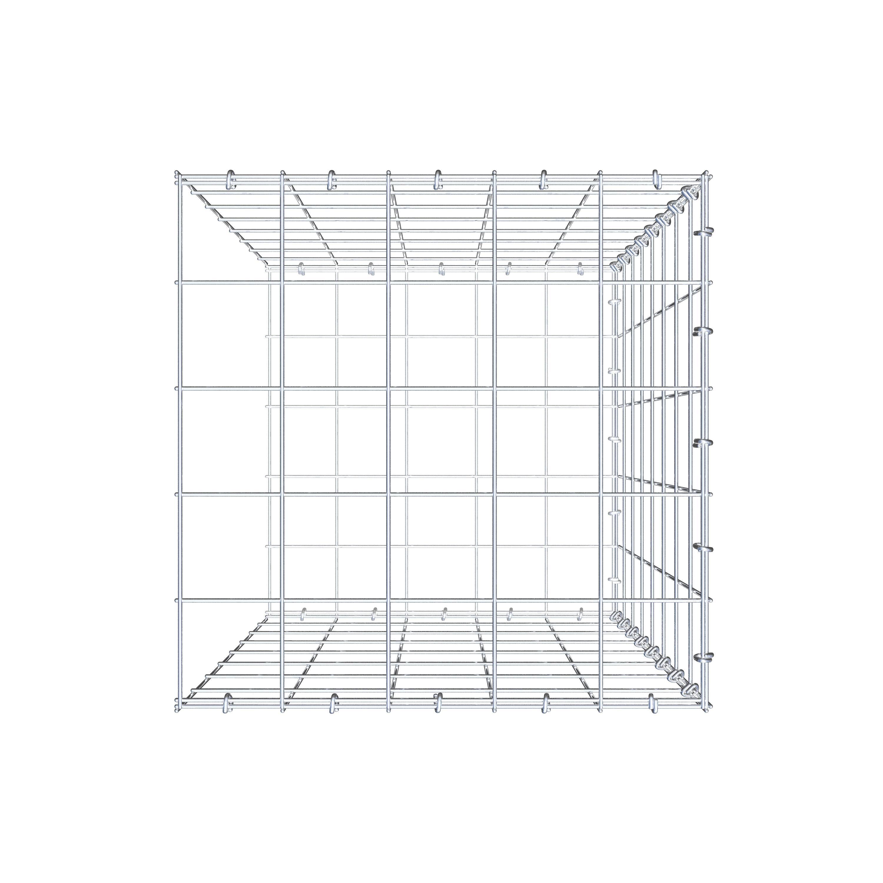 Mounted gabion type 2 80 cm x 50 cm x 50 cm (L x H x D), mesh size 10 cm x 10 cm, C-ring