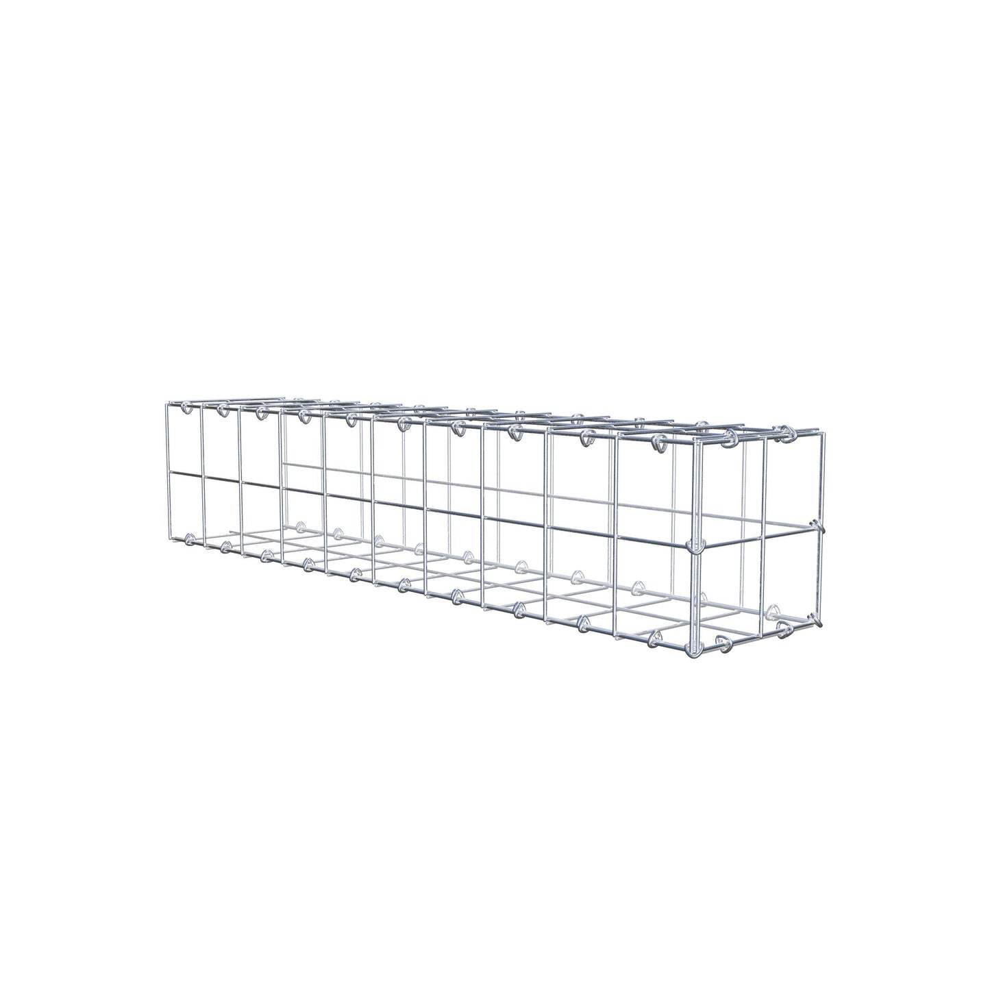 Mounted gabion type 2 100 cm x 20 cm x 20 cm (L x H x D), mesh size 10 cm x 10 cm, C-ring