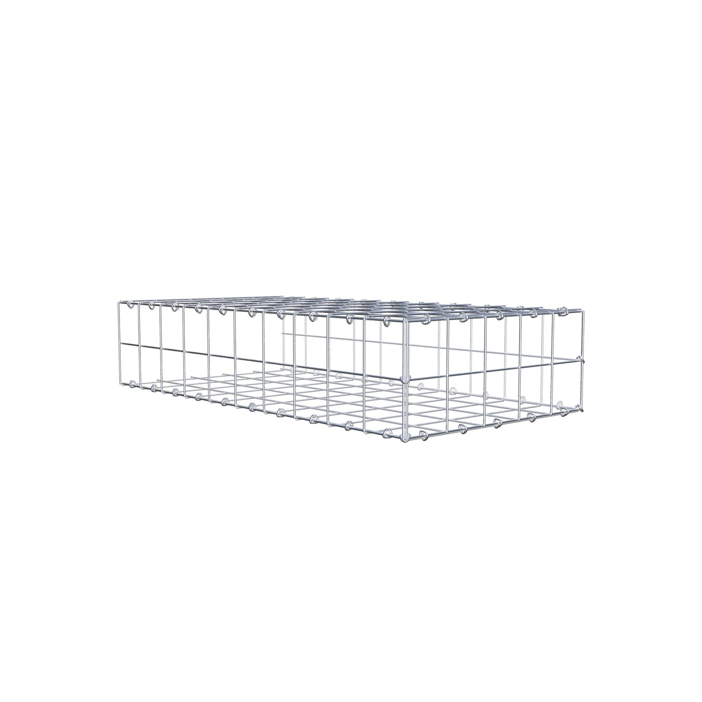 Monteret gabion type 2 100 cm x 20 cm x 50 cm (L x H x D), maskestørrelse 10 cm x 10 cm, C-ring