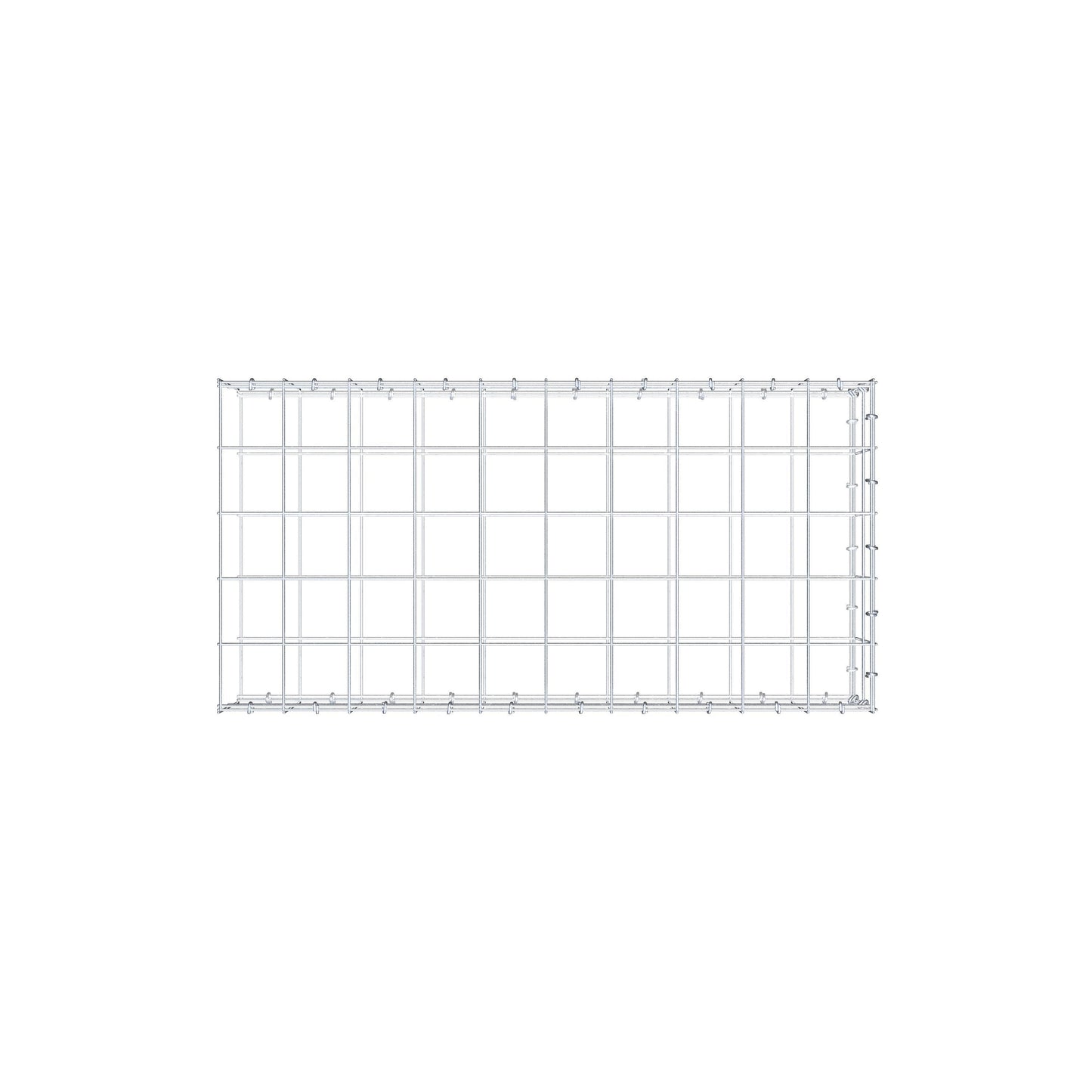 Monteret gabion type 2 100 cm x 20 cm x 50 cm (L x H x D), maskestørrelse 10 cm x 10 cm, C-ring