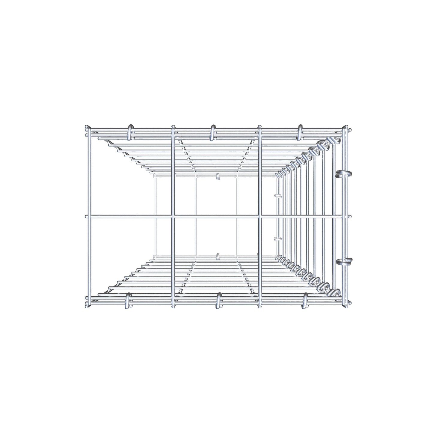 Type 2 oplegkorf 100 cm x 30 cm x 20 cm (L x H x D), maaswijdte 10 cm x 10 cm, C-ring