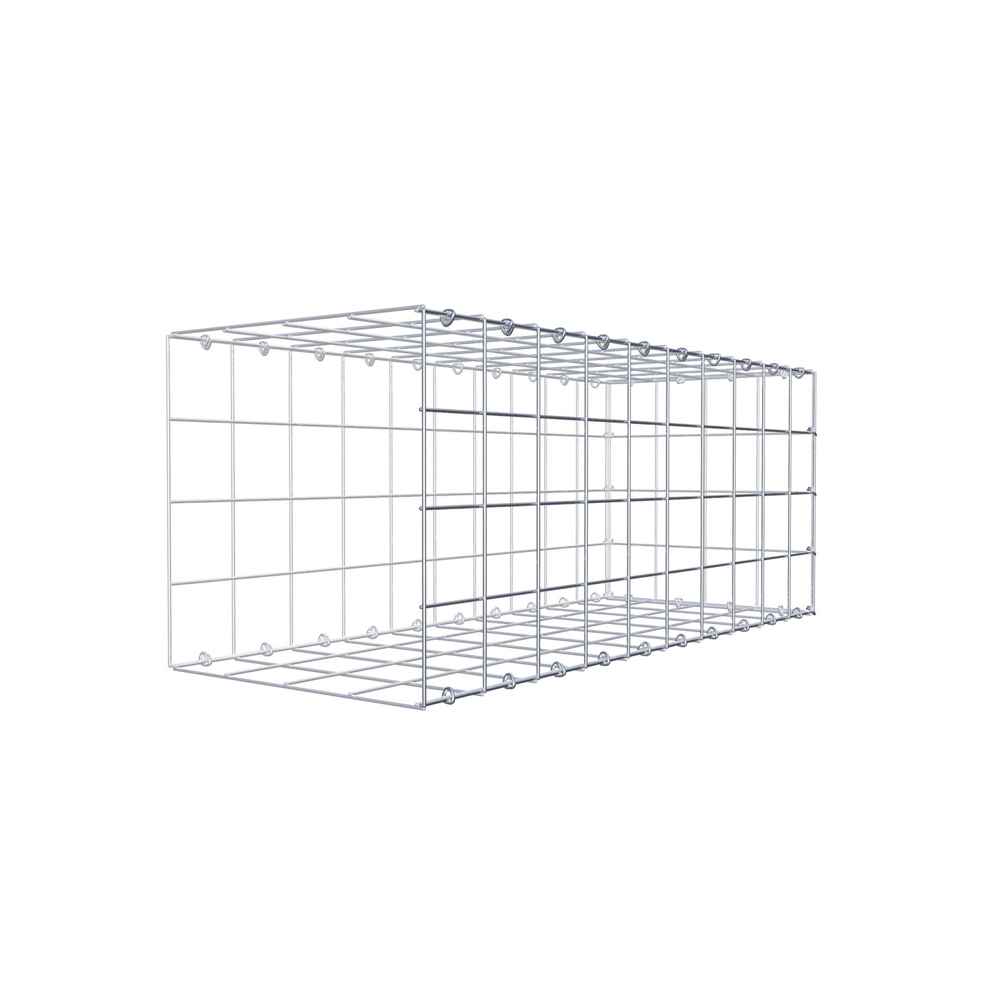 Typ 2 påbyggnadsgabion 100 cm x 40 cm x 40 cm (L x H x D), maskstorlek 10 cm x 10 cm, C-ring