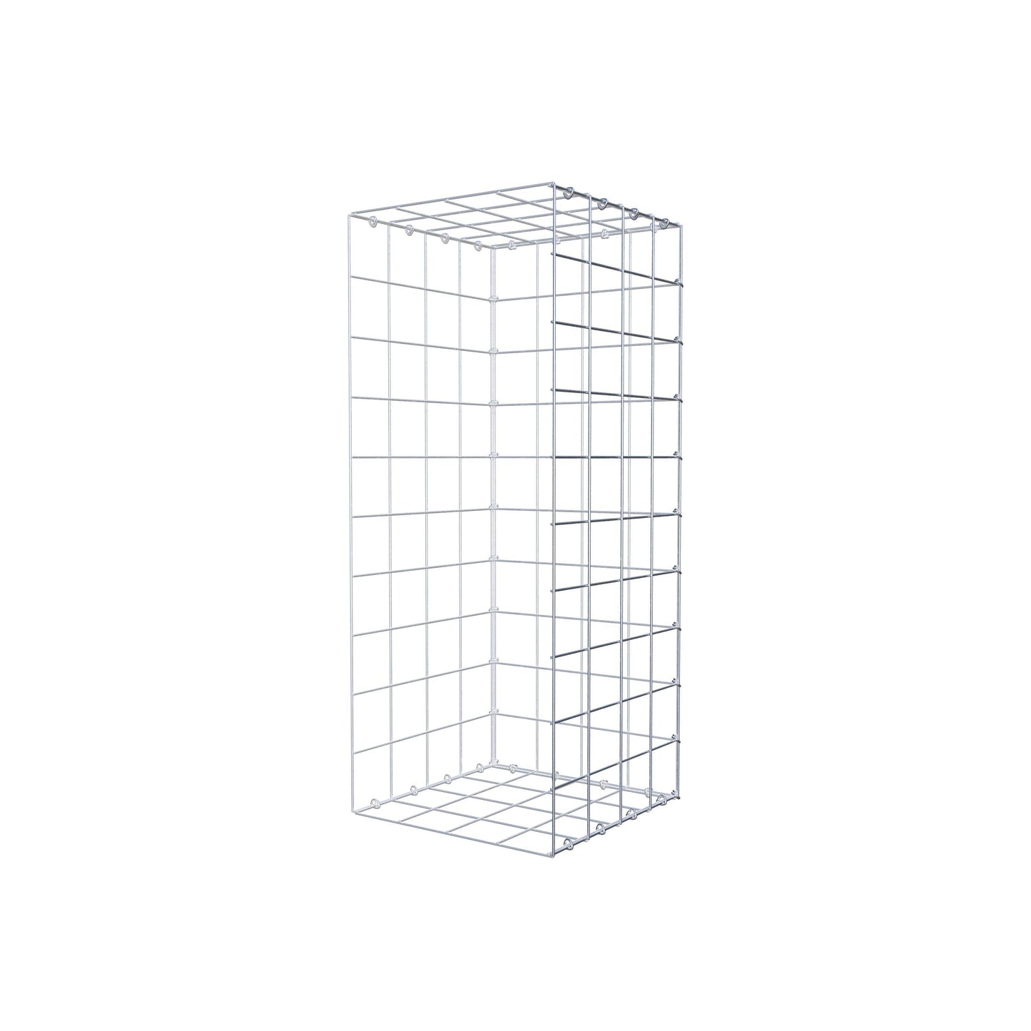 Typ 2 påbyggnadsgabion 100 cm x 40 cm x 40 cm (L x H x D), maskstorlek 10 cm x 10 cm, C-ring