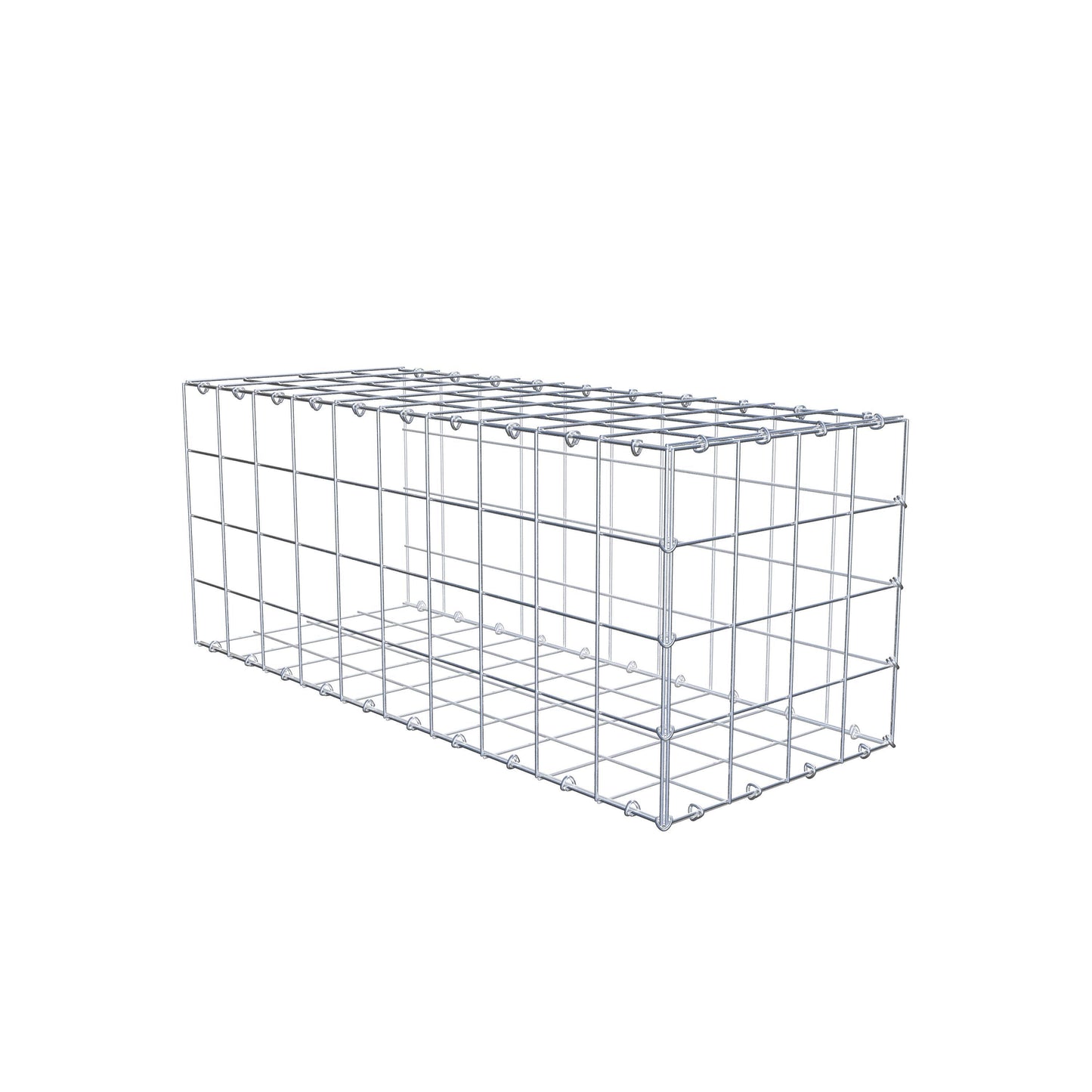 Typ 2 påbyggnadsgabion 100 cm x 40 cm x 40 cm (L x H x D), maskstorlek 10 cm x 10 cm, C-ring