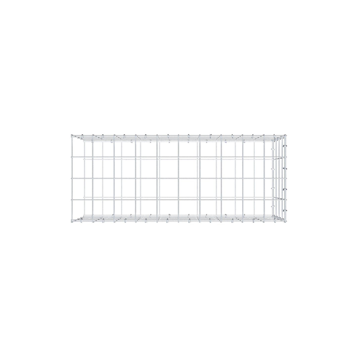 Typ 2 påbyggnadsgabion 100 cm x 40 cm x 40 cm (L x H x D), maskstorlek 10 cm x 10 cm, C-ring