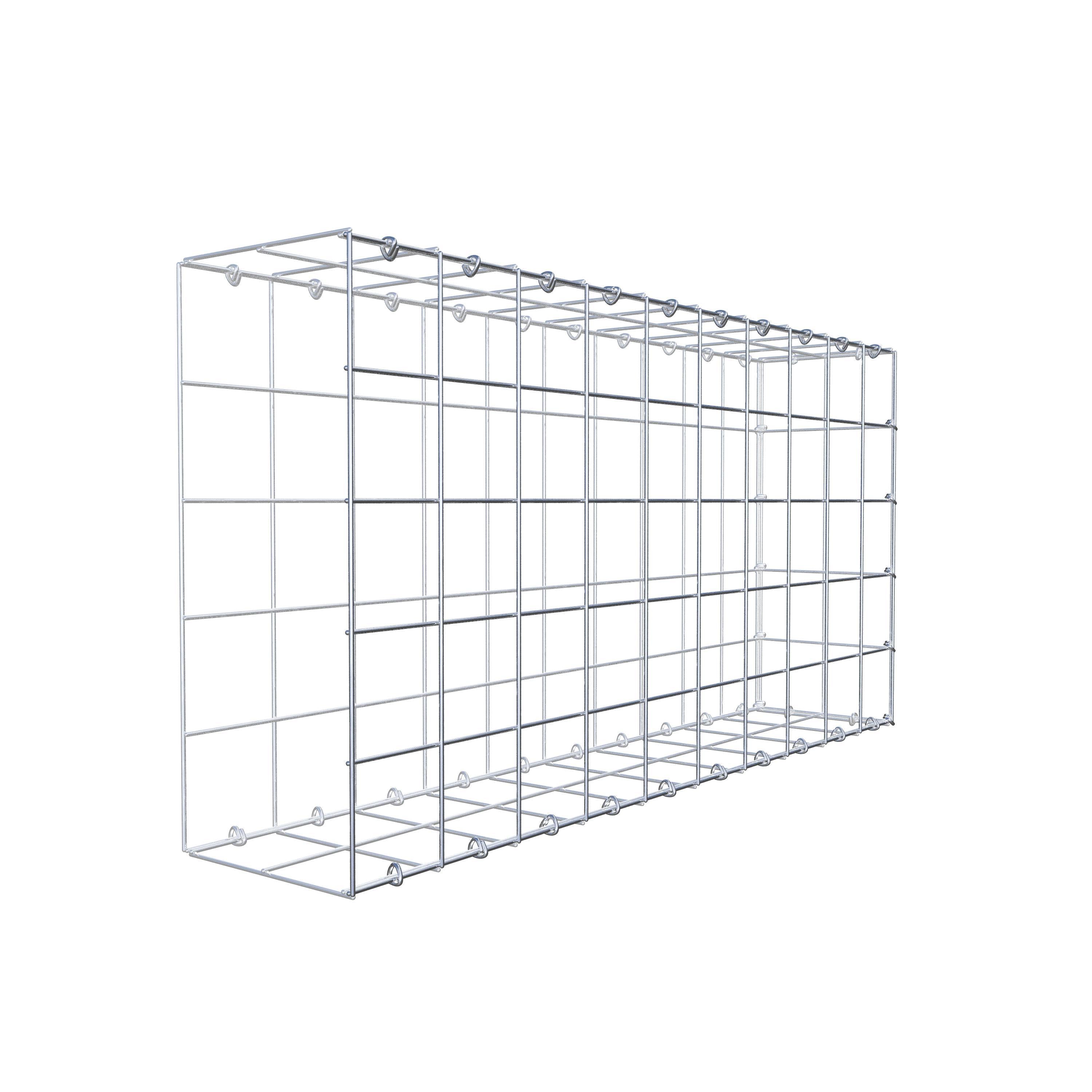 Monteret gabion type 2 100 cm x 50 cm x 20 cm (L x H x D), maskestørrelse 10 cm x 10 cm, C-ring