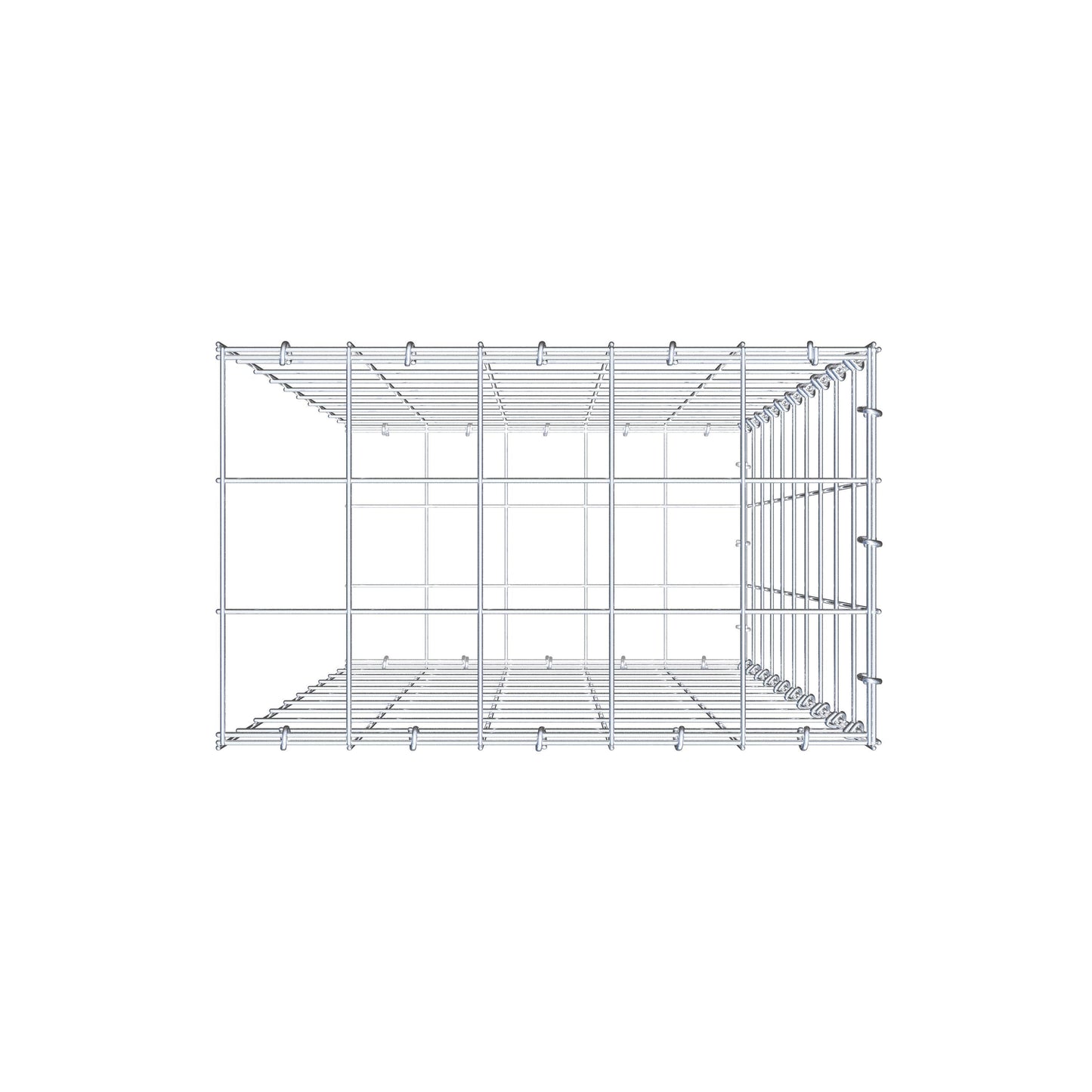 Fourche rapportée type 2 100 cm x 50 cm x 30 cm (L x H x P), mailles 10 cm x 10 cm, anneau C