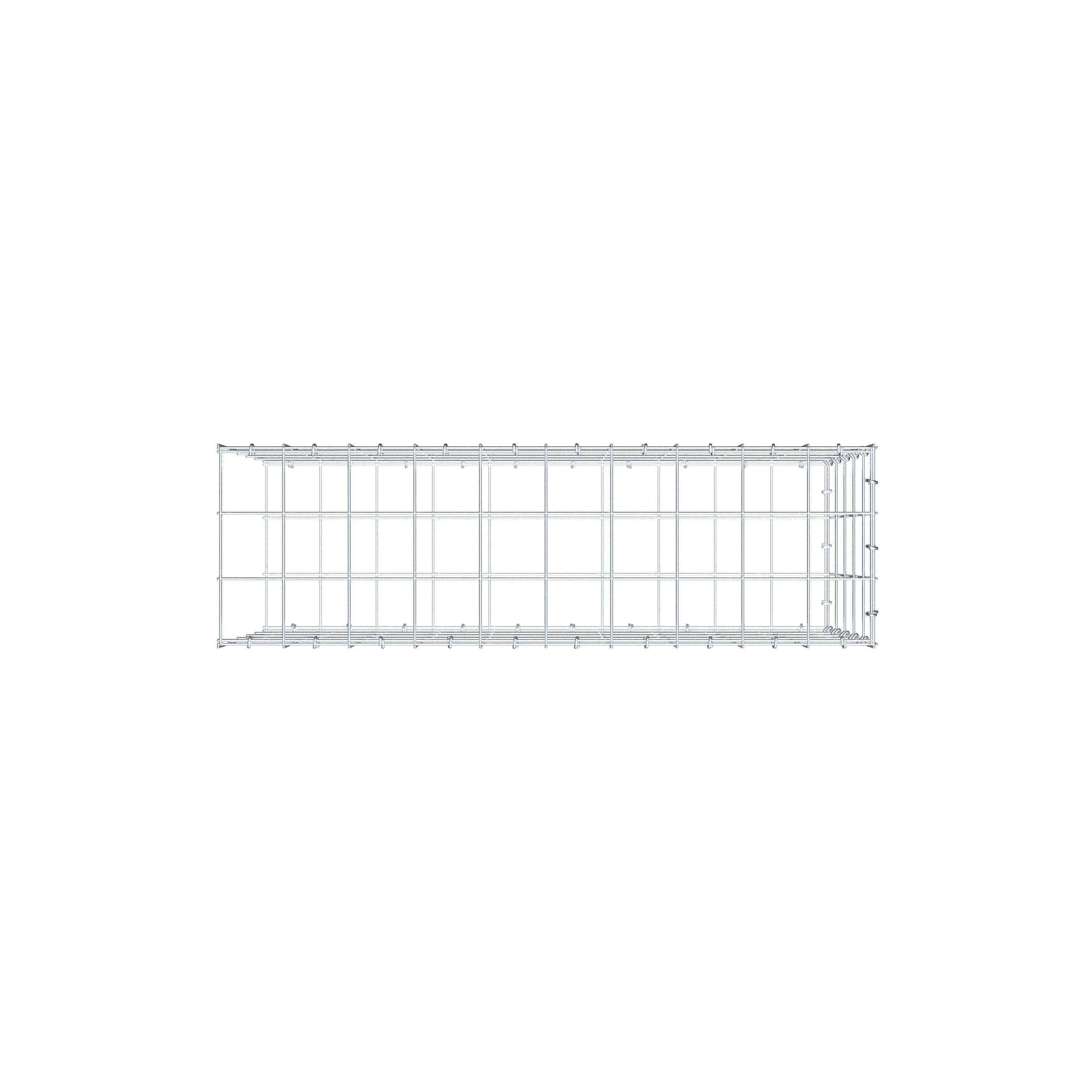 Anbaugabione Typ 2 100 cm x 50 cm x 30 cm (L x H x T), Maschenweite 10 cm x 10 cm, C-Ring