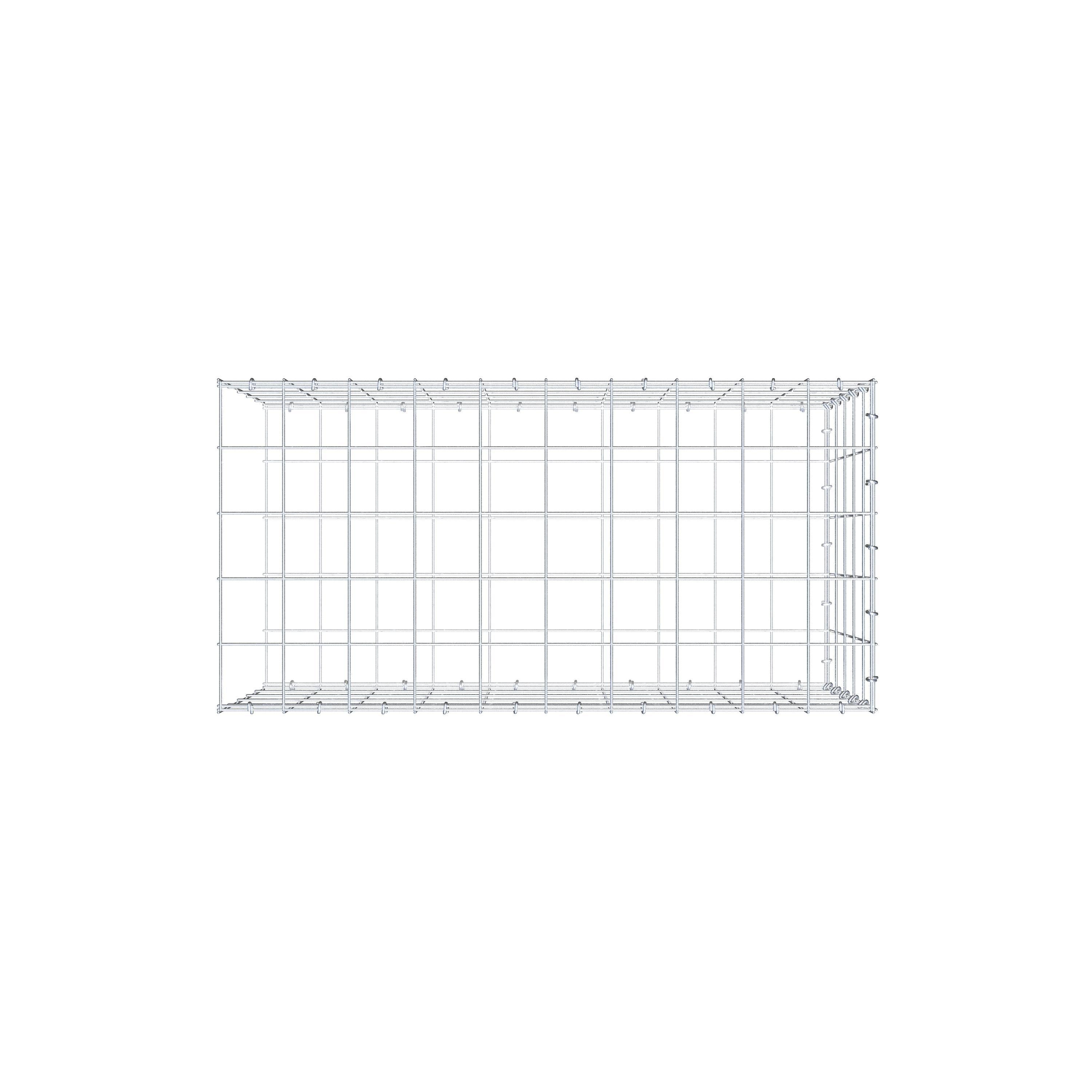 Mounted gabion type 2 100 cm x 50 cm x 50 cm (L x H x D), mesh size 10 cm x 10 cm, C-ring