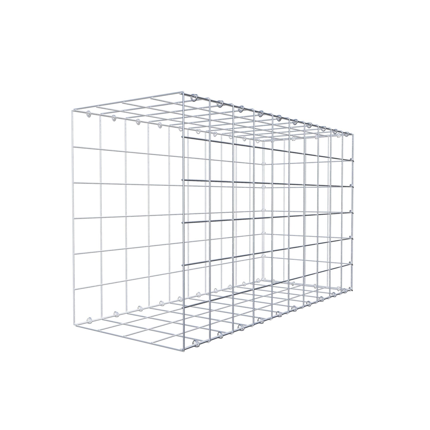 Mounted gabion type 2 100 cm x 60 cm x 40 cm (L x H x D), mesh size 10 cm x 10 cm, C-ring