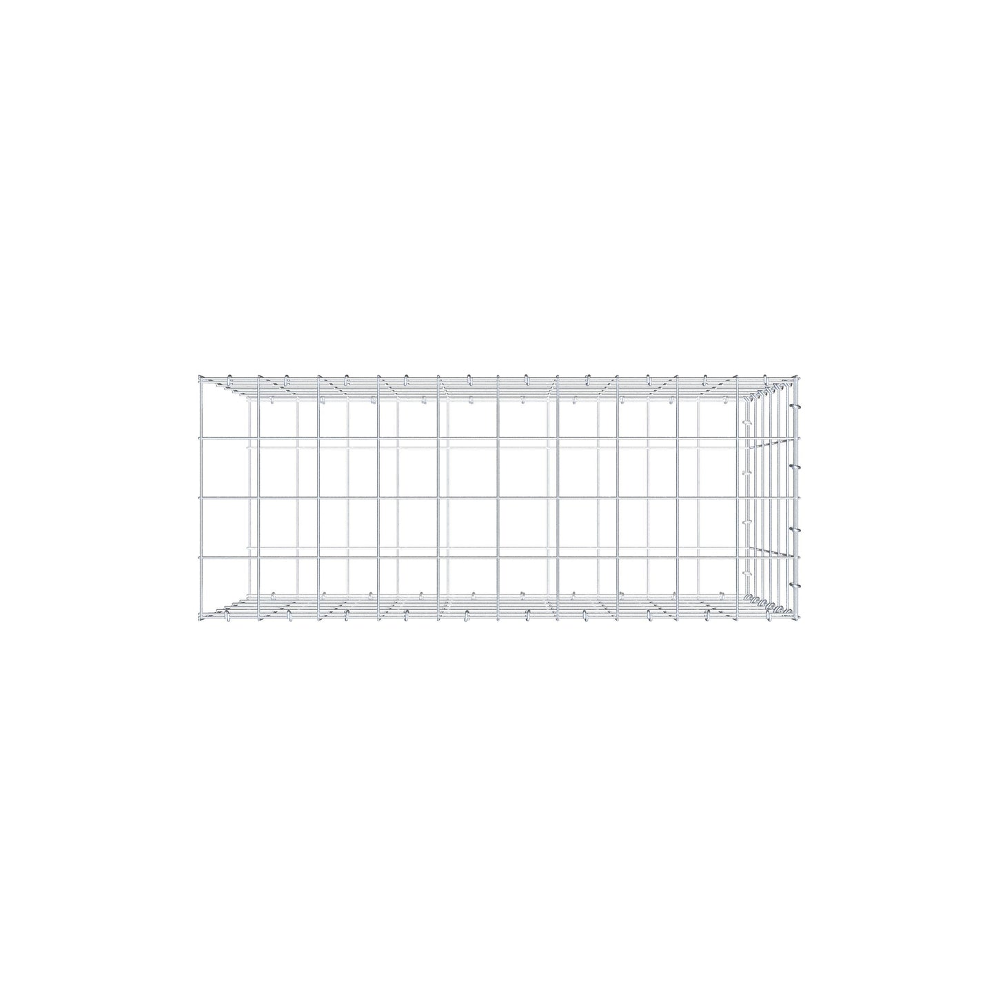Mounted gabion type 2 100 cm x 60 cm x 40 cm (L x H x D), mesh size 10 cm x 10 cm, C-ring