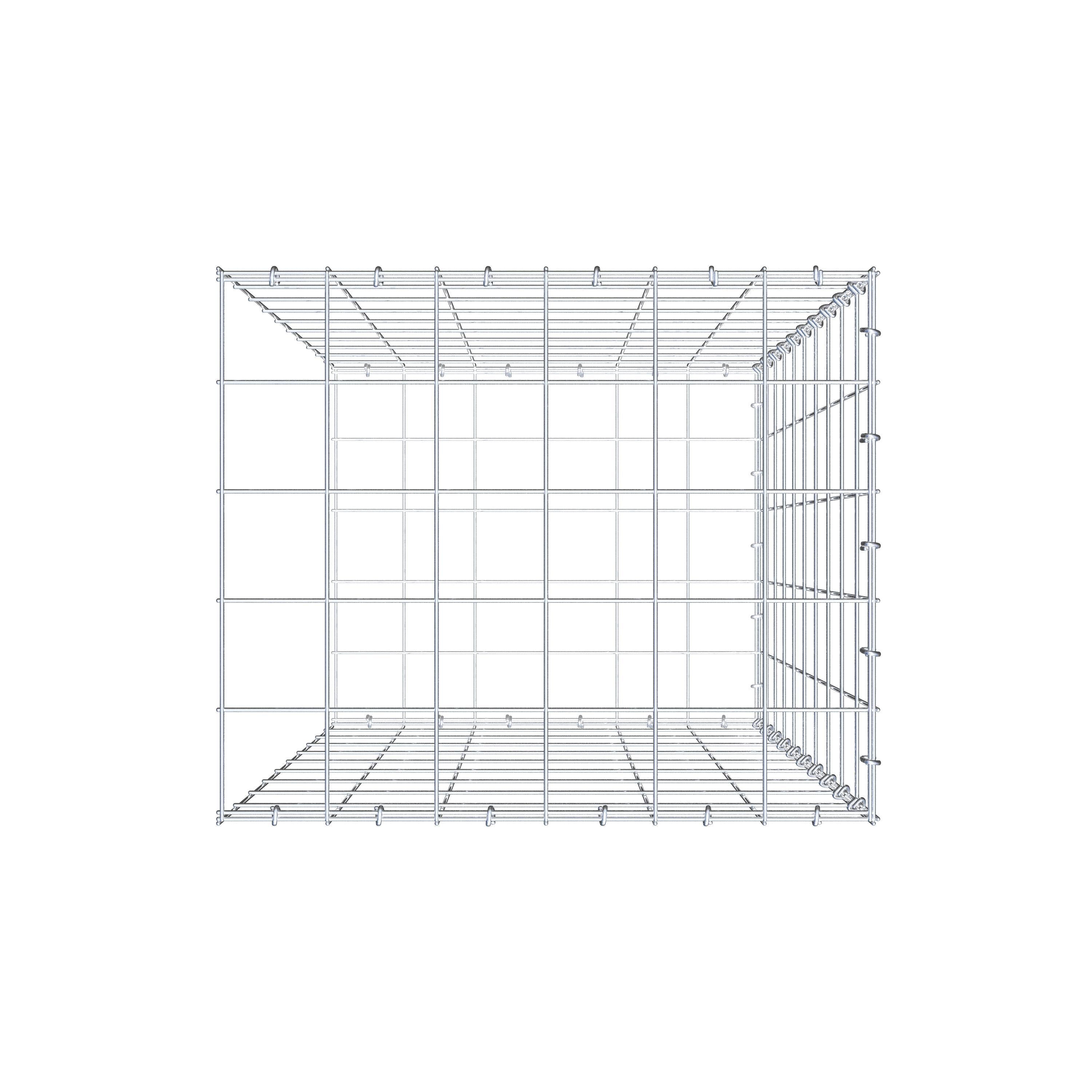 Mounted gabion type 2 100 cm x 60 cm x 50 cm (L x H x D), mesh size 10 cm x 10 cm, C-ring