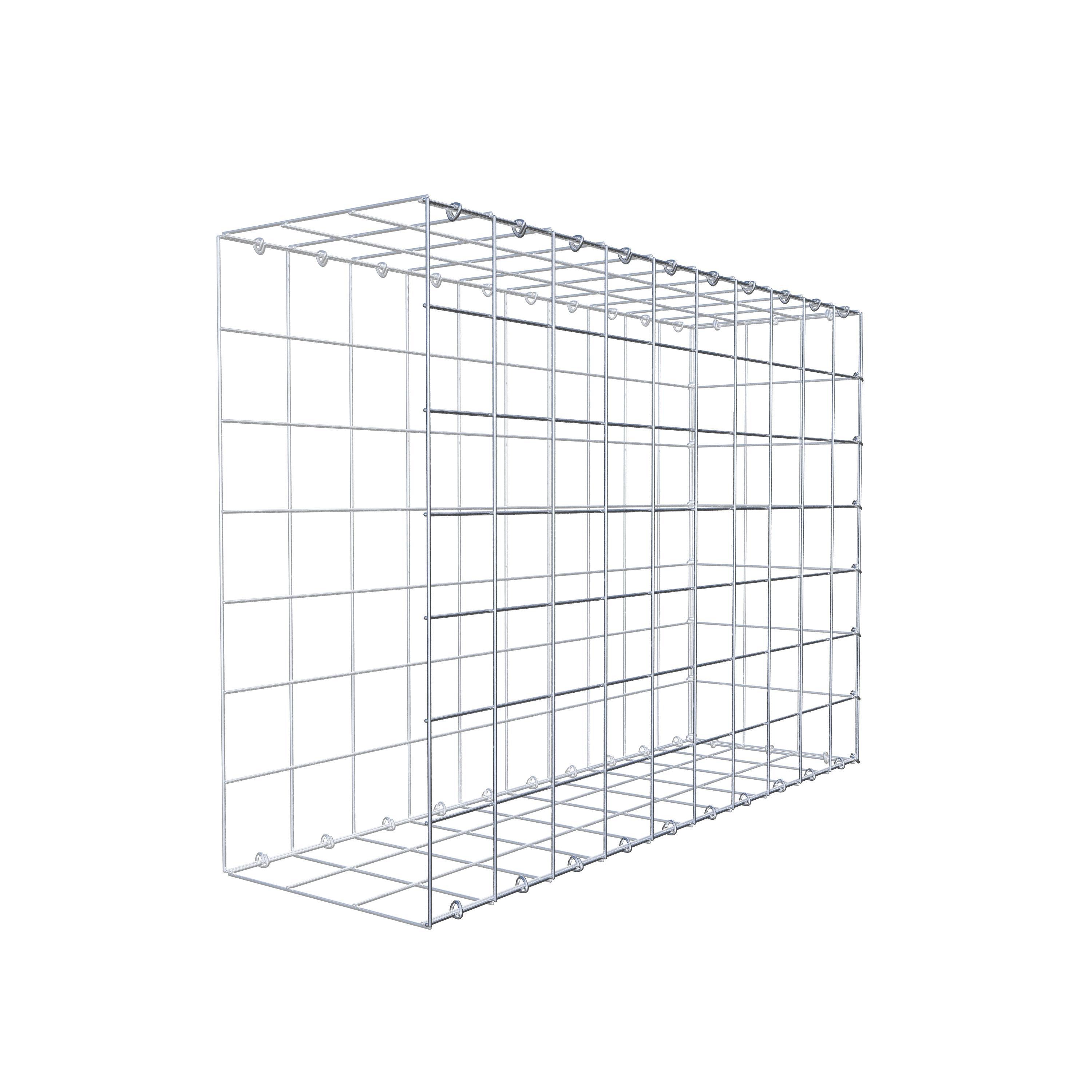 Monteret gabion type 2 100 cm x 70 cm x 30 cm (L x H x D), maskestørrelse 10 cm x 10 cm, C-ring