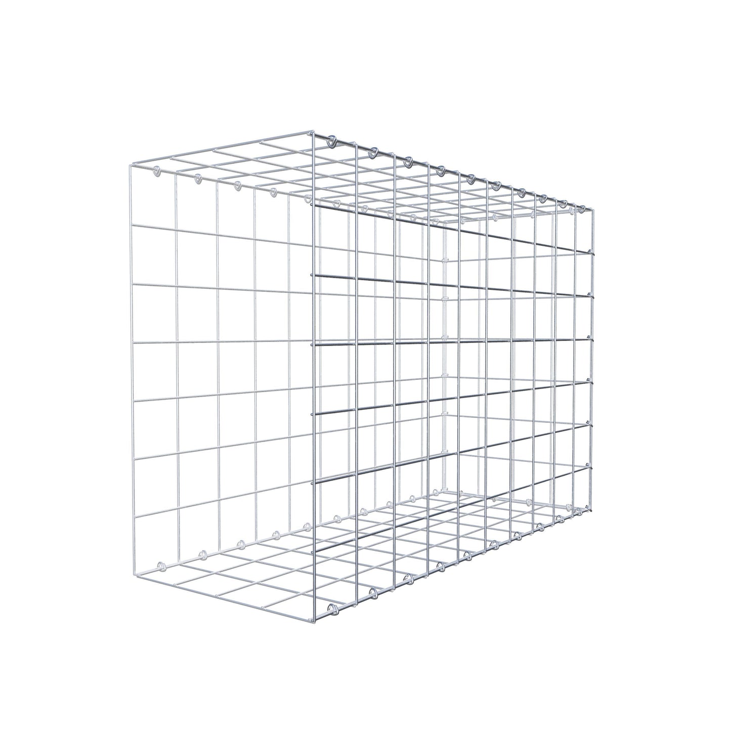 Typ 2 påbyggnadsgabion 100 cm x 70 cm x 40 cm (L x H x D), maskstorlek 10 cm x 10 cm, C-ring