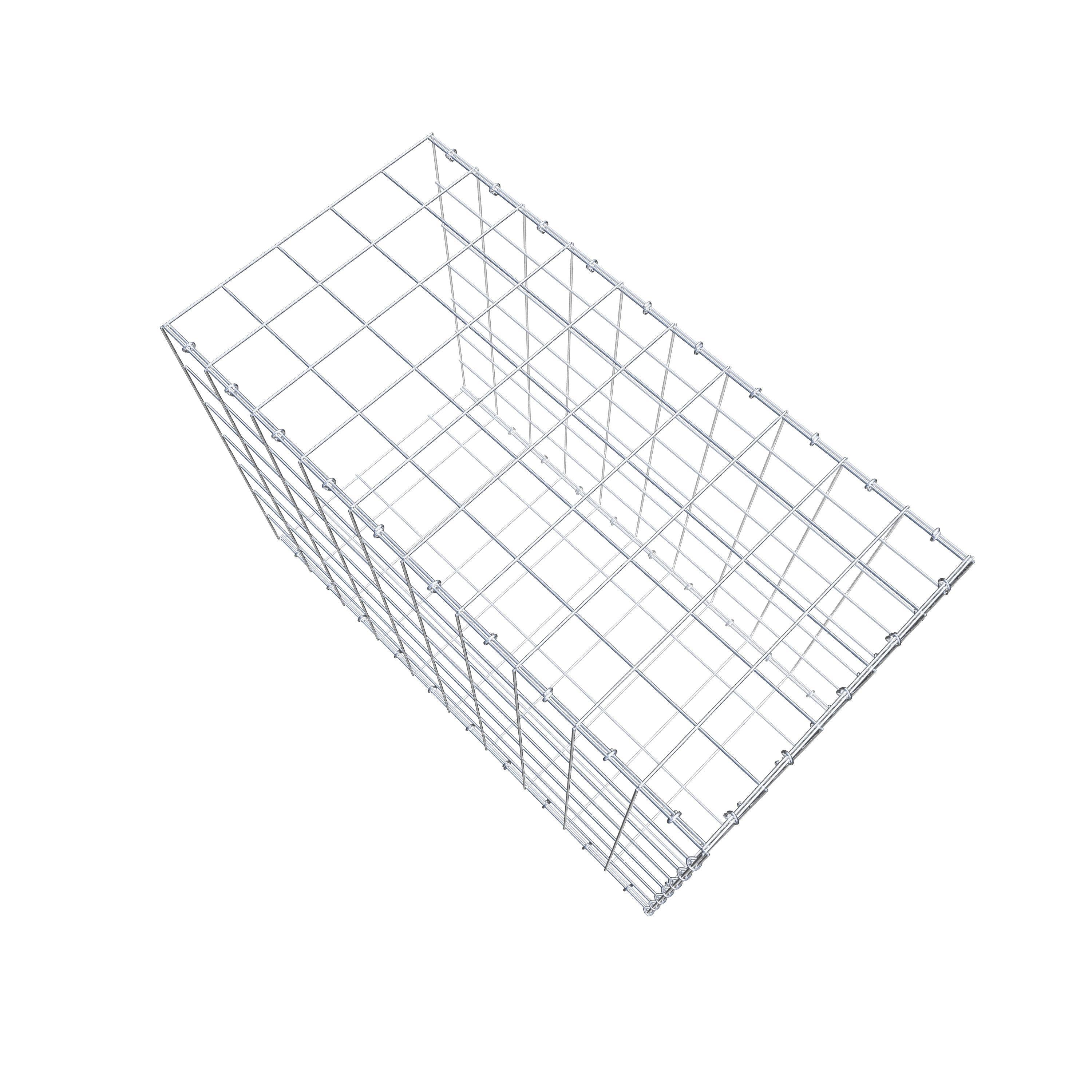 Mounted gabion type 2 100 cm x 70 cm x 50 cm (L x H x D), mesh size 10 cm x 10 cm, C-ring