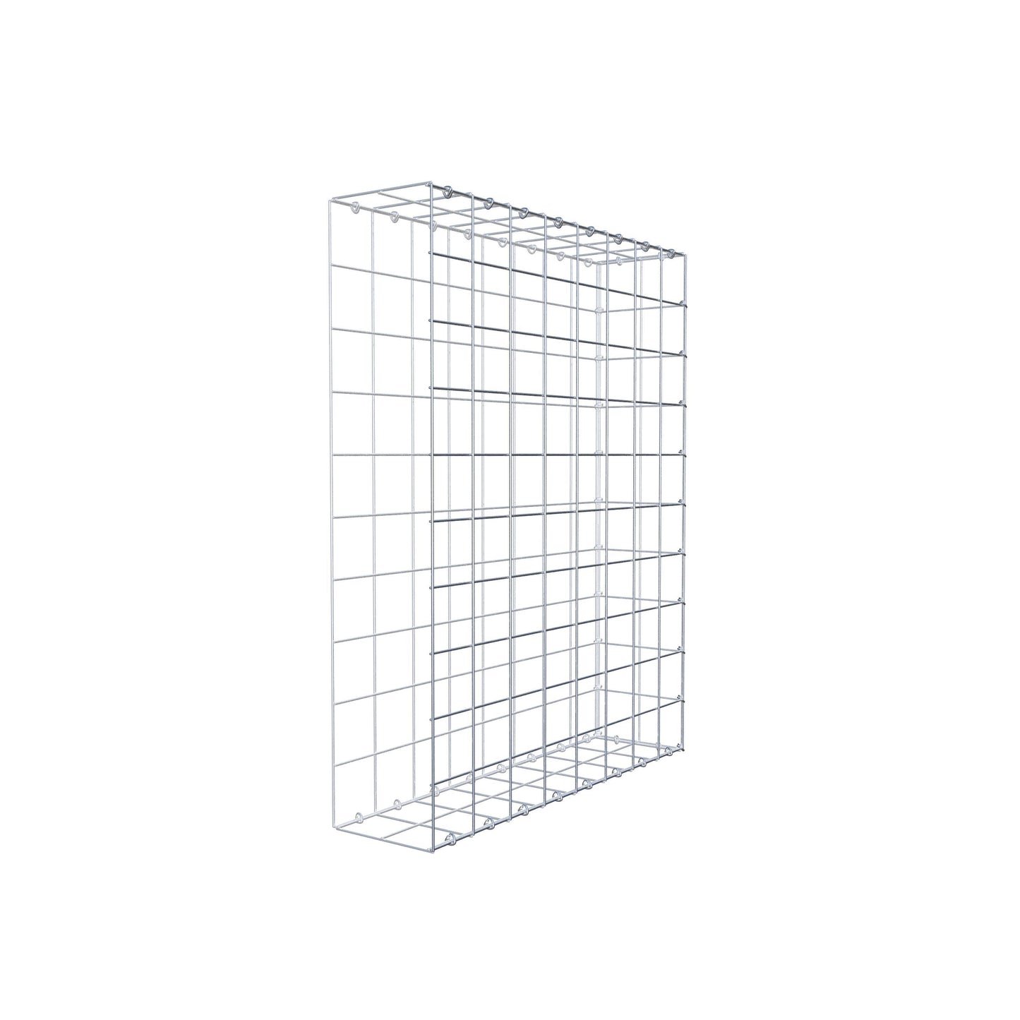 Monteret gabion type 2 100 cm x 80 cm x 20 cm (L x H x D), maskestørrelse 10 cm x 10 cm, C-ring