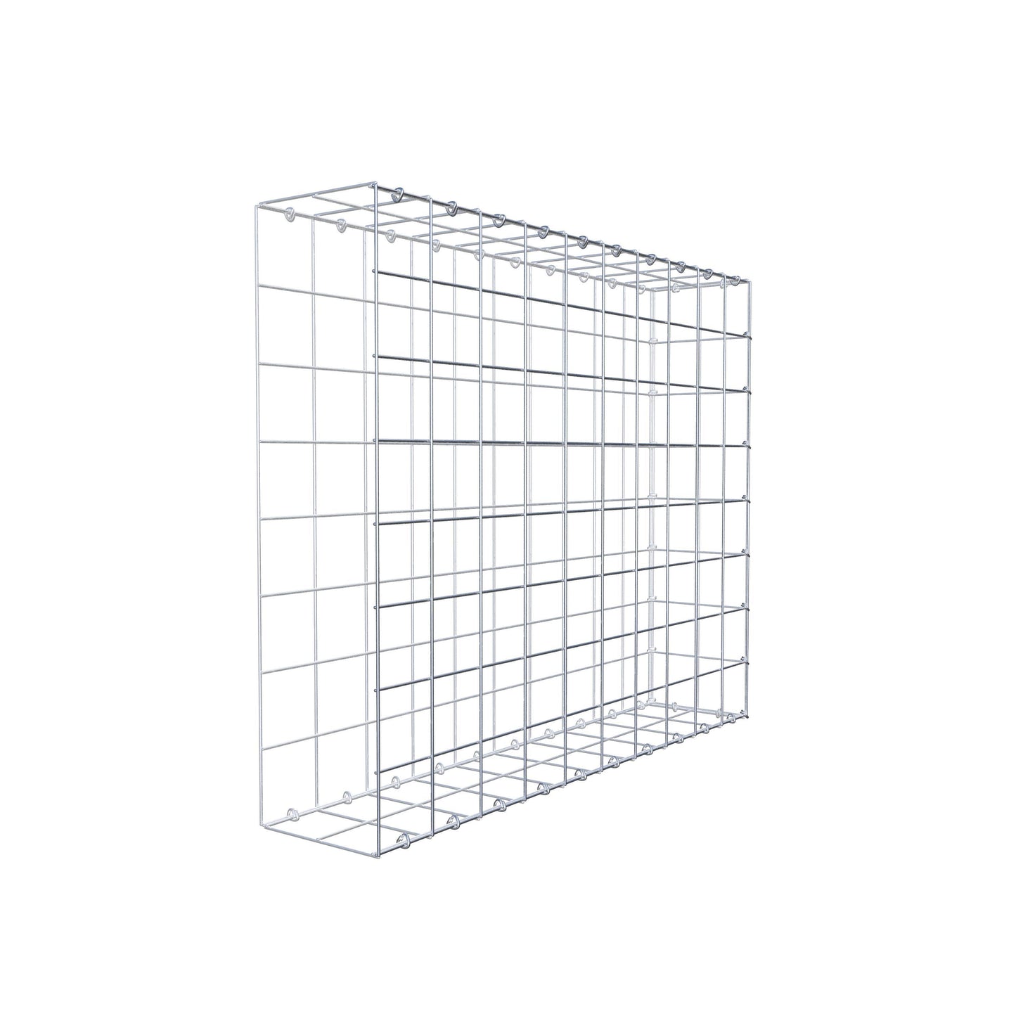 Monteret gabion type 2 100 cm x 80 cm x 20 cm (L x H x D), maskestørrelse 10 cm x 10 cm, C-ring
