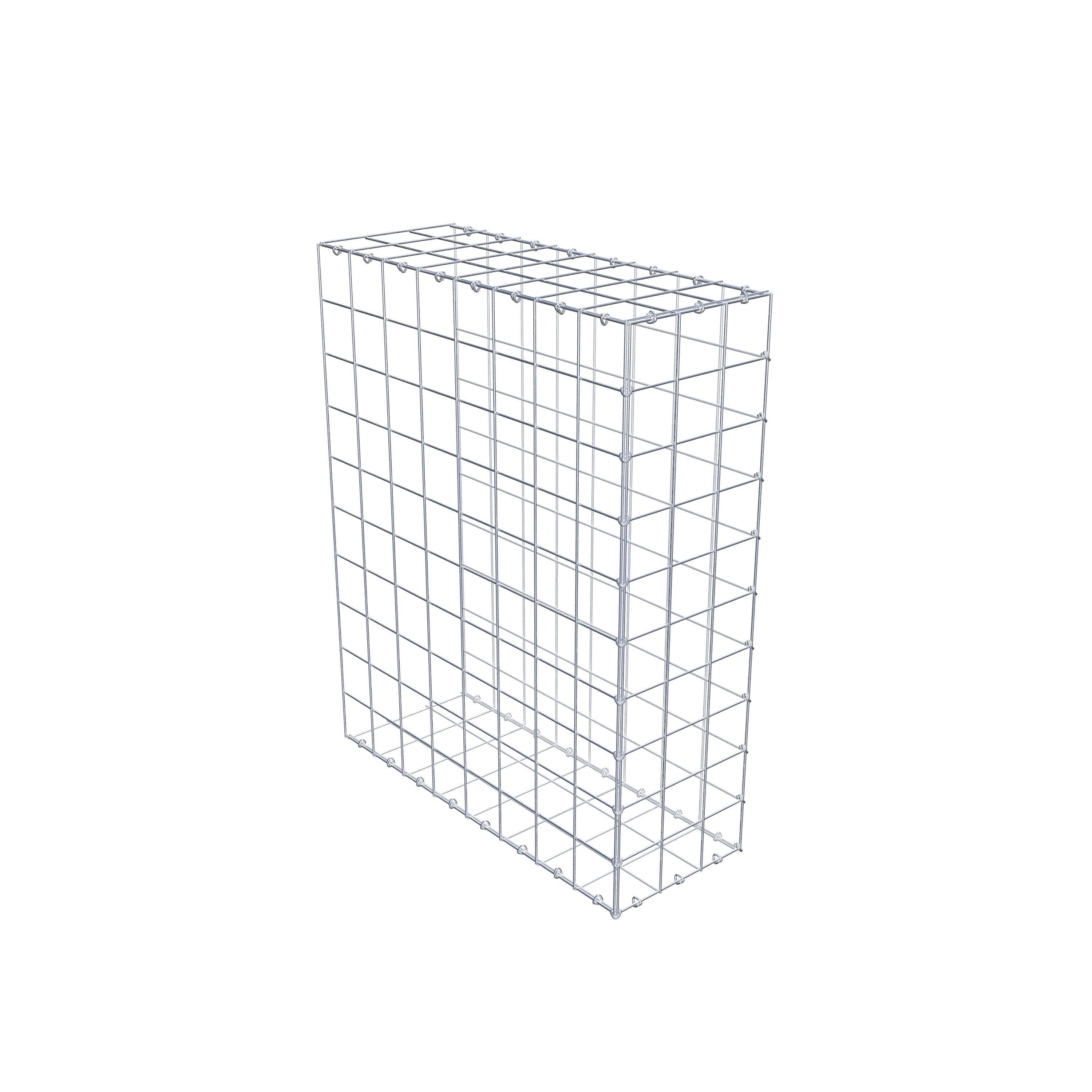 Monteret gabion type 2 100 cm x 80 cm x 30 cm (L x H x D), maskestørrelse 10 cm x 10 cm, C-ring