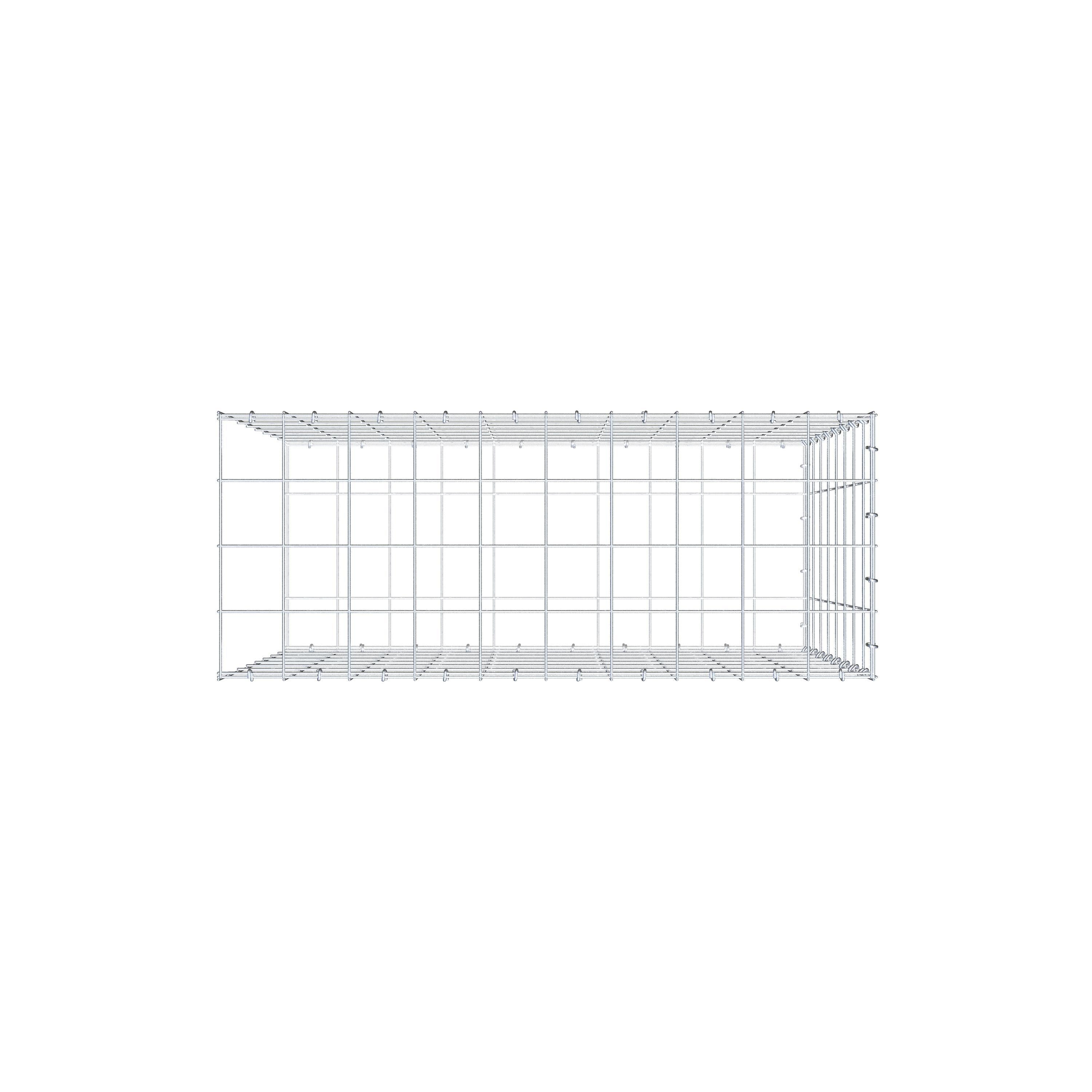 Mounted gabion type 2 100 cm x 80 cm x 40 cm (L x H x D), mesh size 10 cm x 10 cm, C-ring