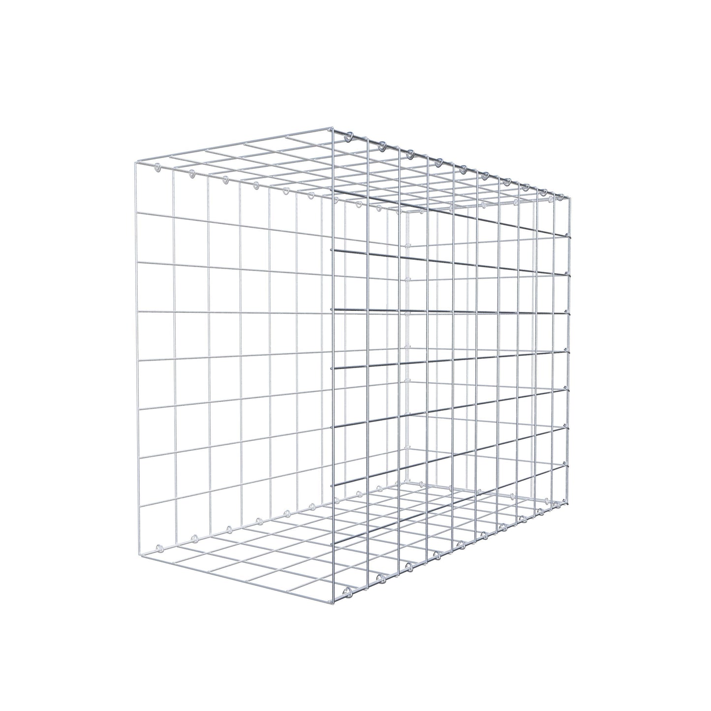 Monteret gabion type 2 100 cm x 80 cm x 50 cm (L x H x D), maskestørrelse 10 cm x 10 cm, C-ring