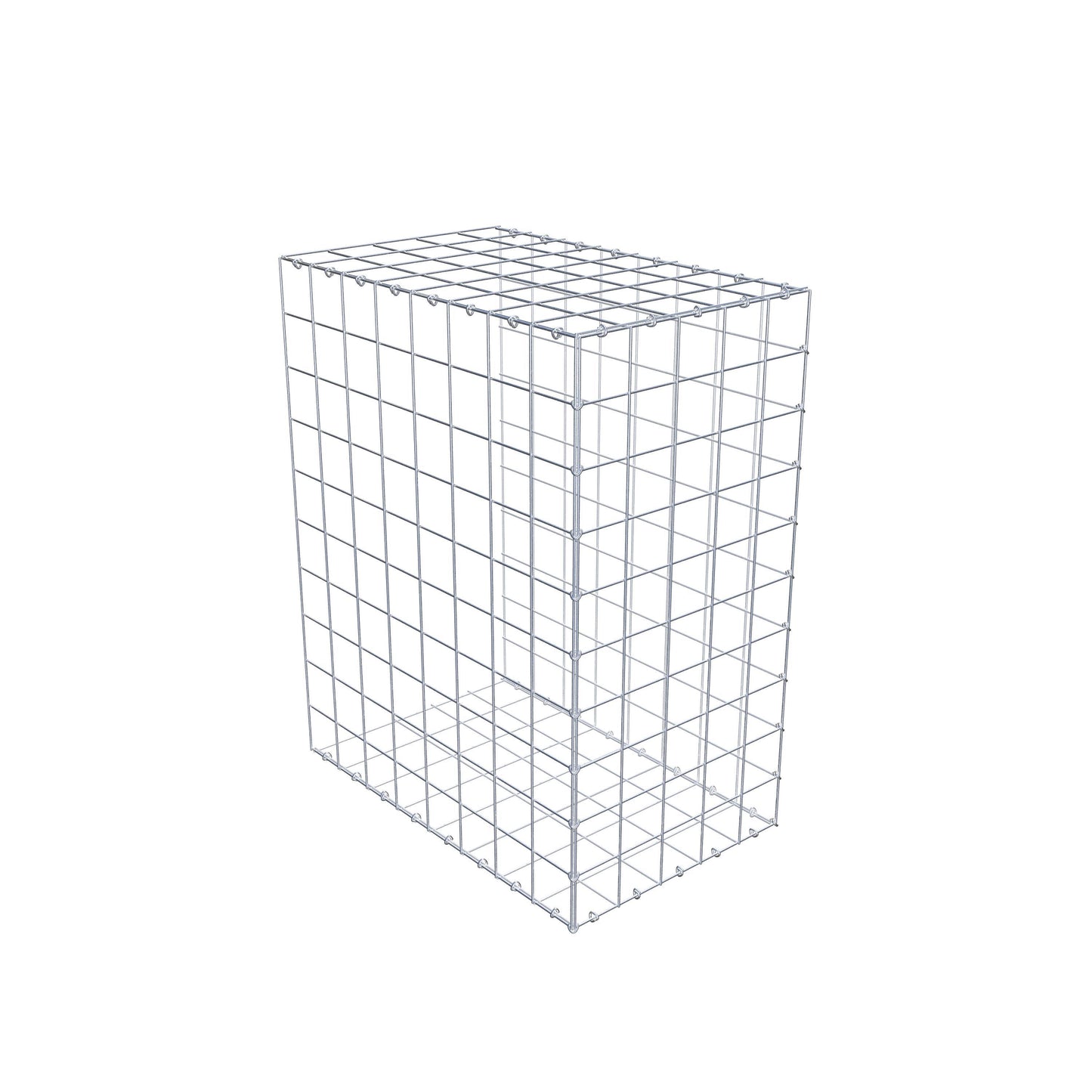 Monteret gabion type 2 100 cm x 80 cm x 50 cm (L x H x D), maskestørrelse 10 cm x 10 cm, C-ring