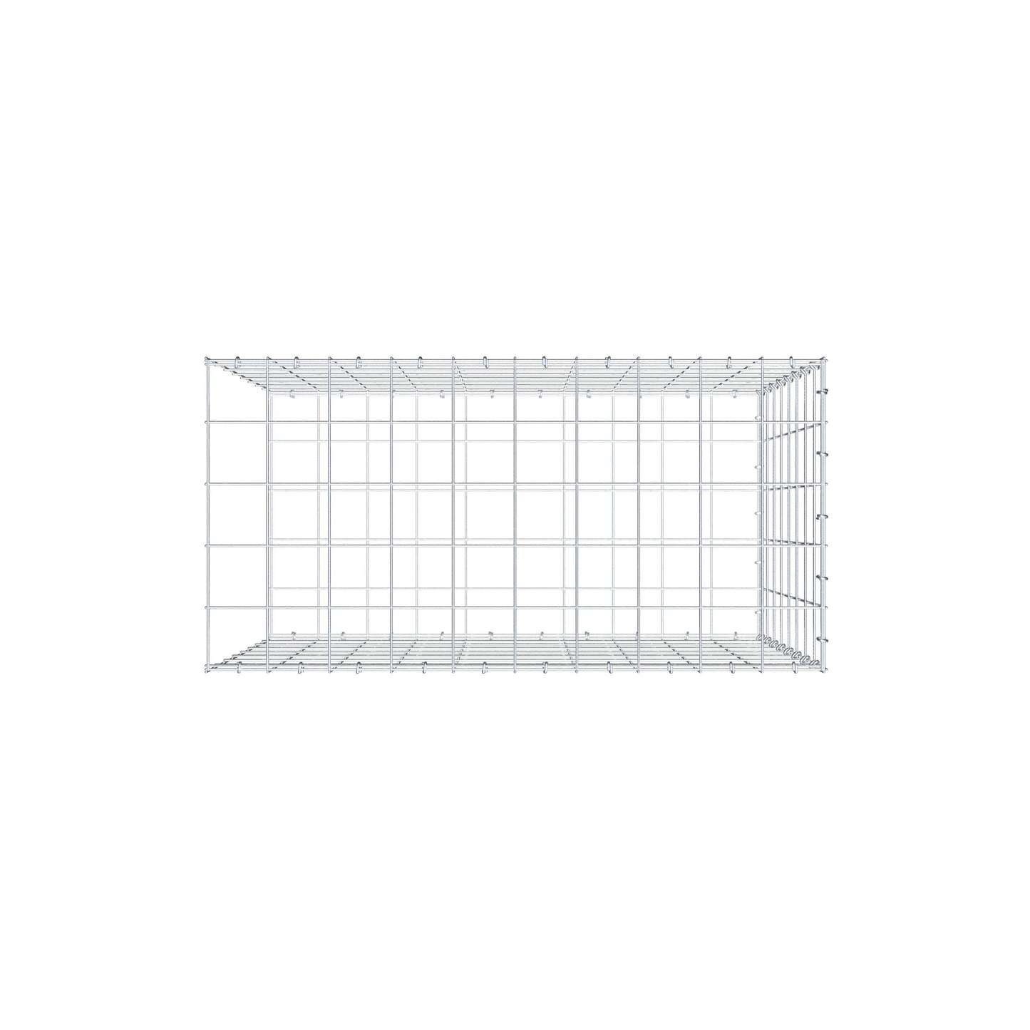 Monteret gabion type 2 100 cm x 80 cm x 50 cm (L x H x D), maskestørrelse 10 cm x 10 cm, C-ring